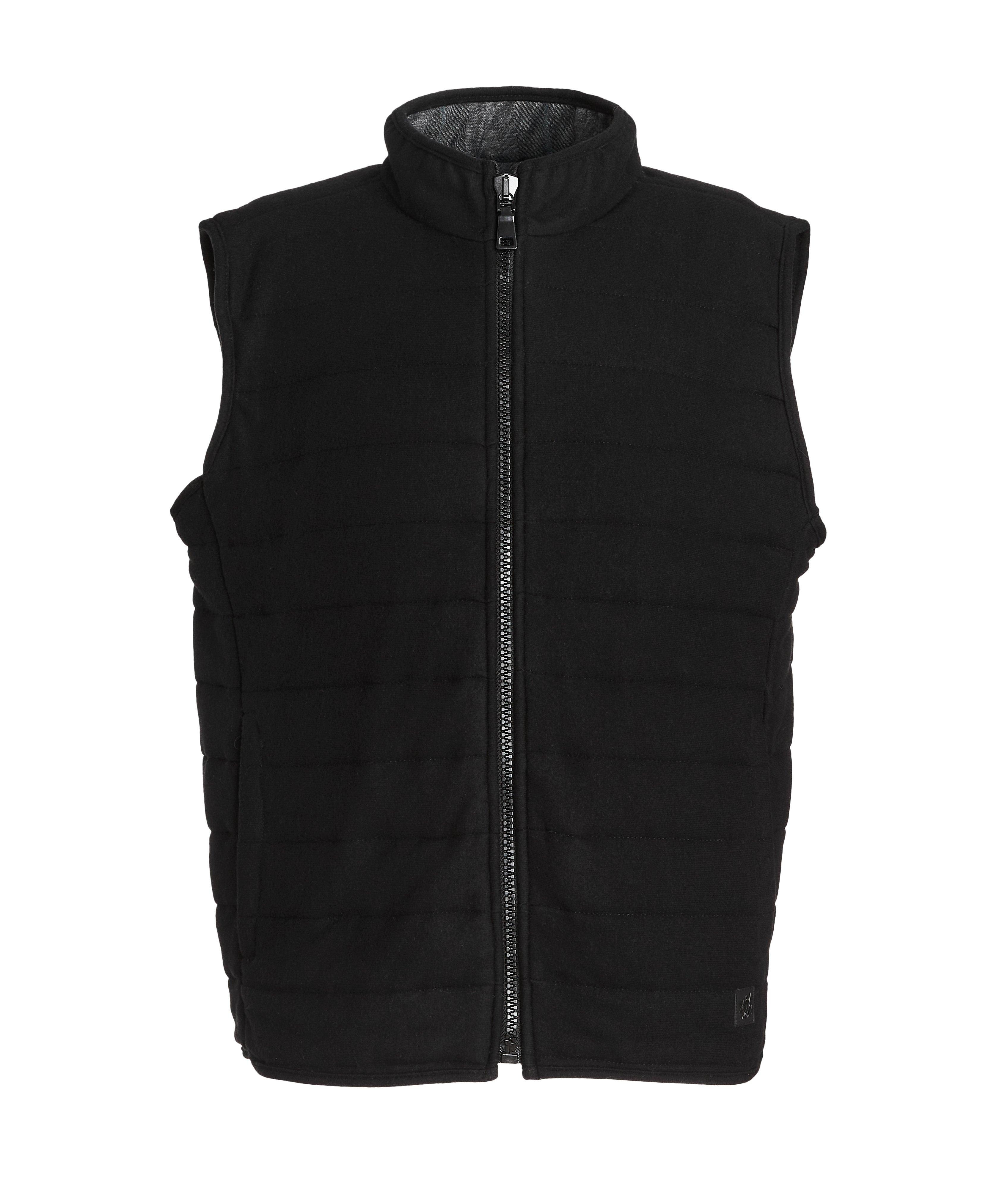 Stone Rose T-Series Fleece Puffer Vest In Black , Men's Size Medium