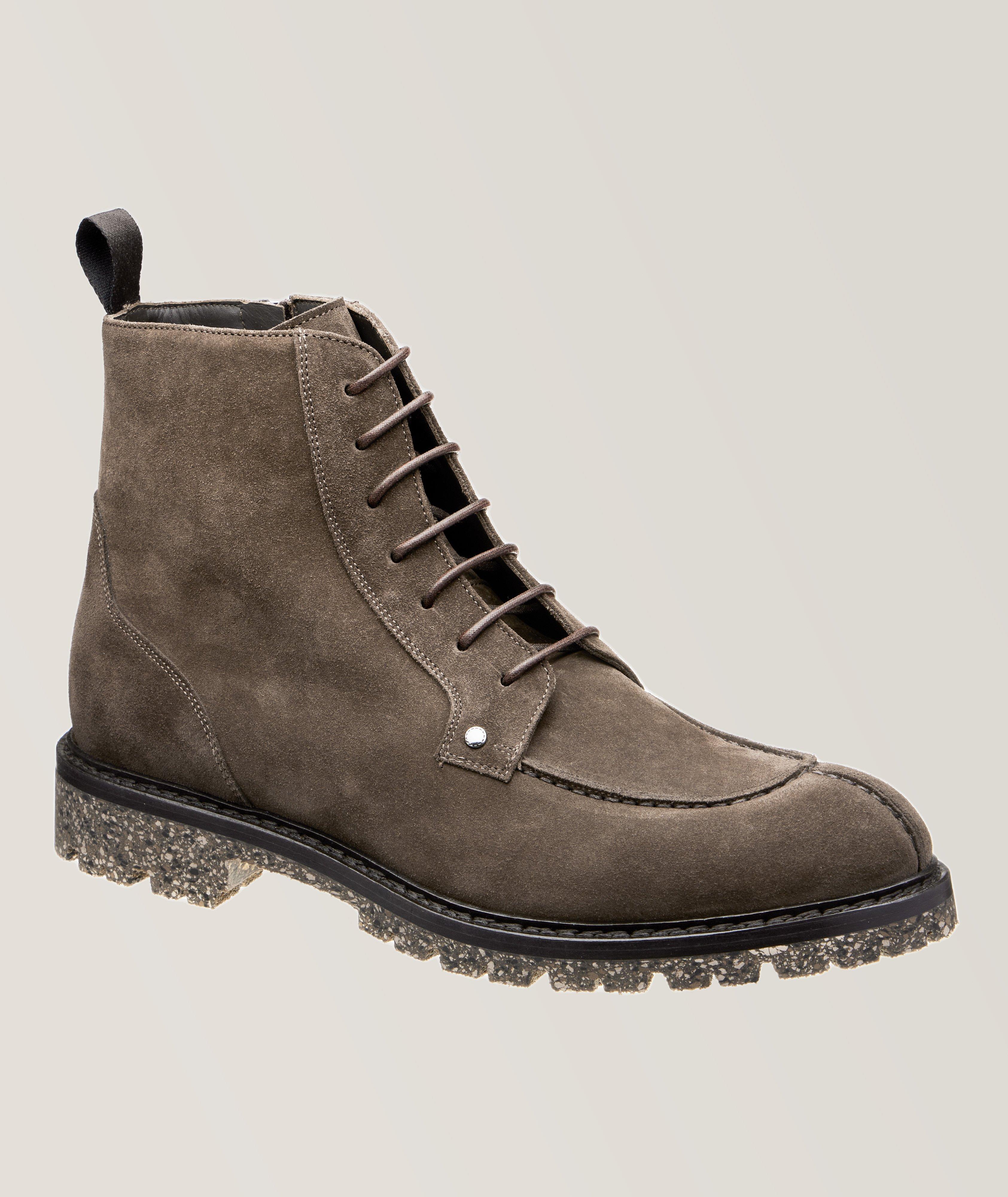 Canali Suede Lace-Up Combat Boots Boots Final Cut