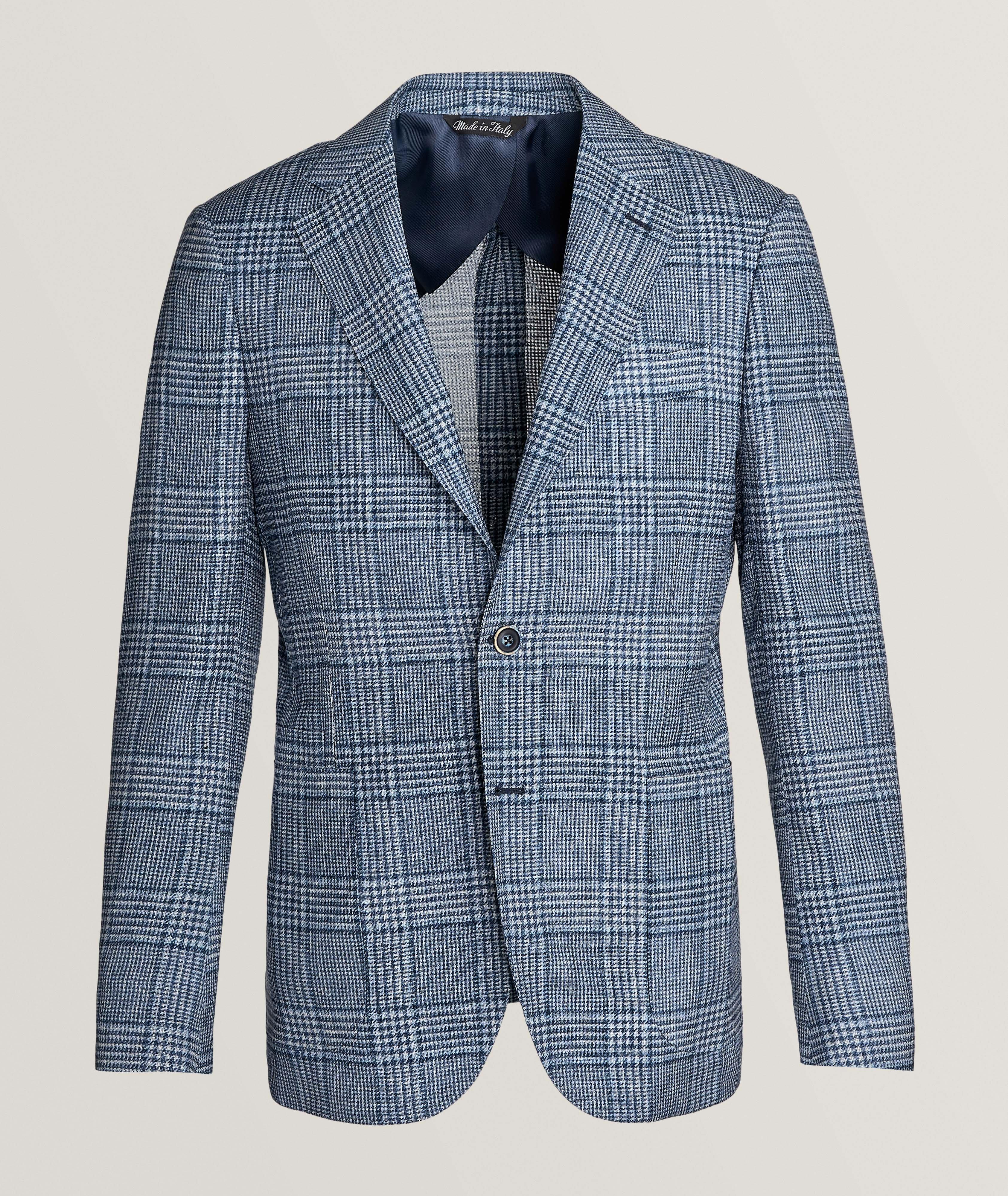 Harold De Harry Rosen Veston En Laine À Motif Quadrillé En Bleu , Taille Homme 60