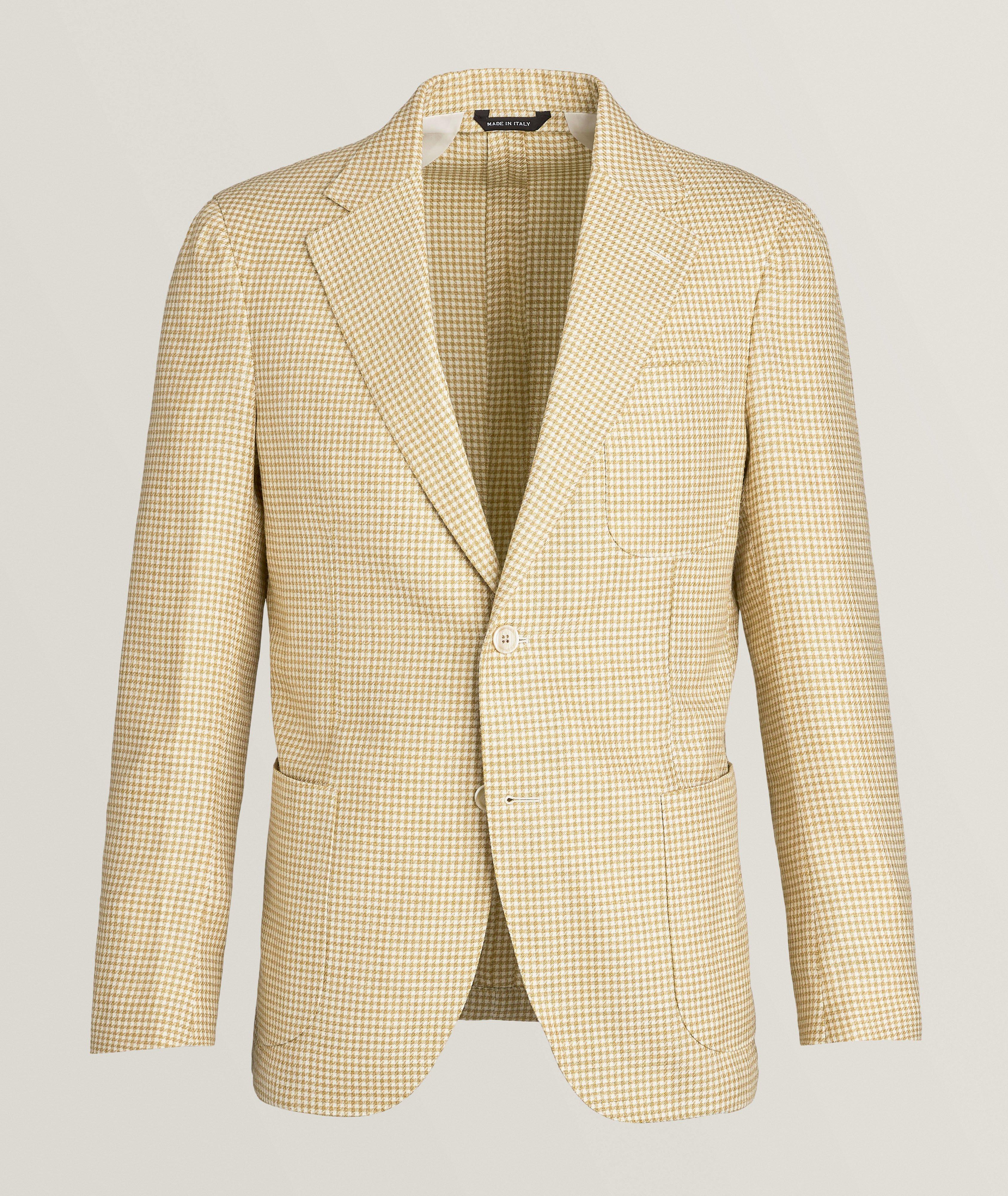 Houndstooth Virgin Wool, Silk & Linen Sport Jacket image 0