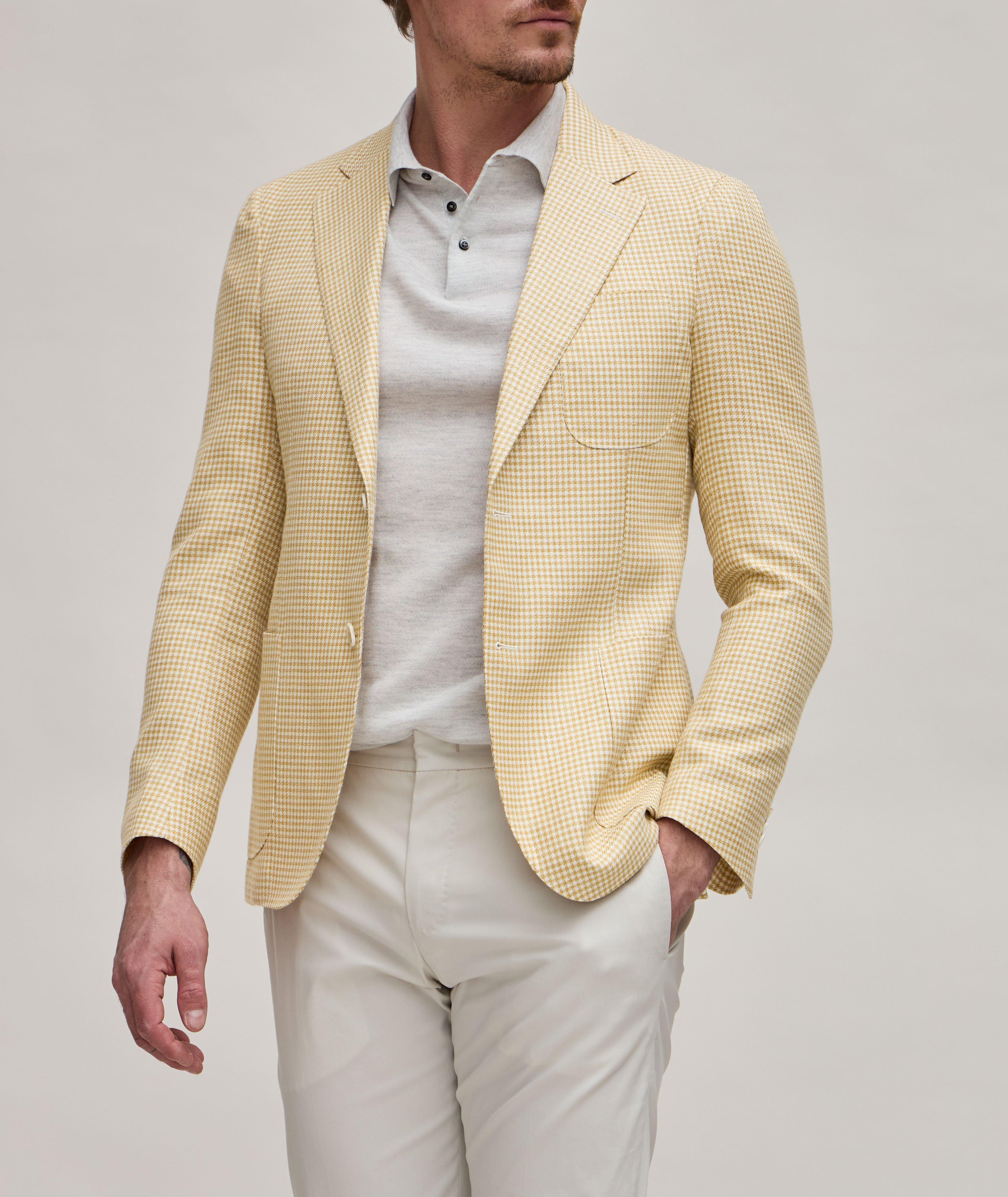 Houndstooth Virgin Wool, Silk & Linen Sport Jacket image 1