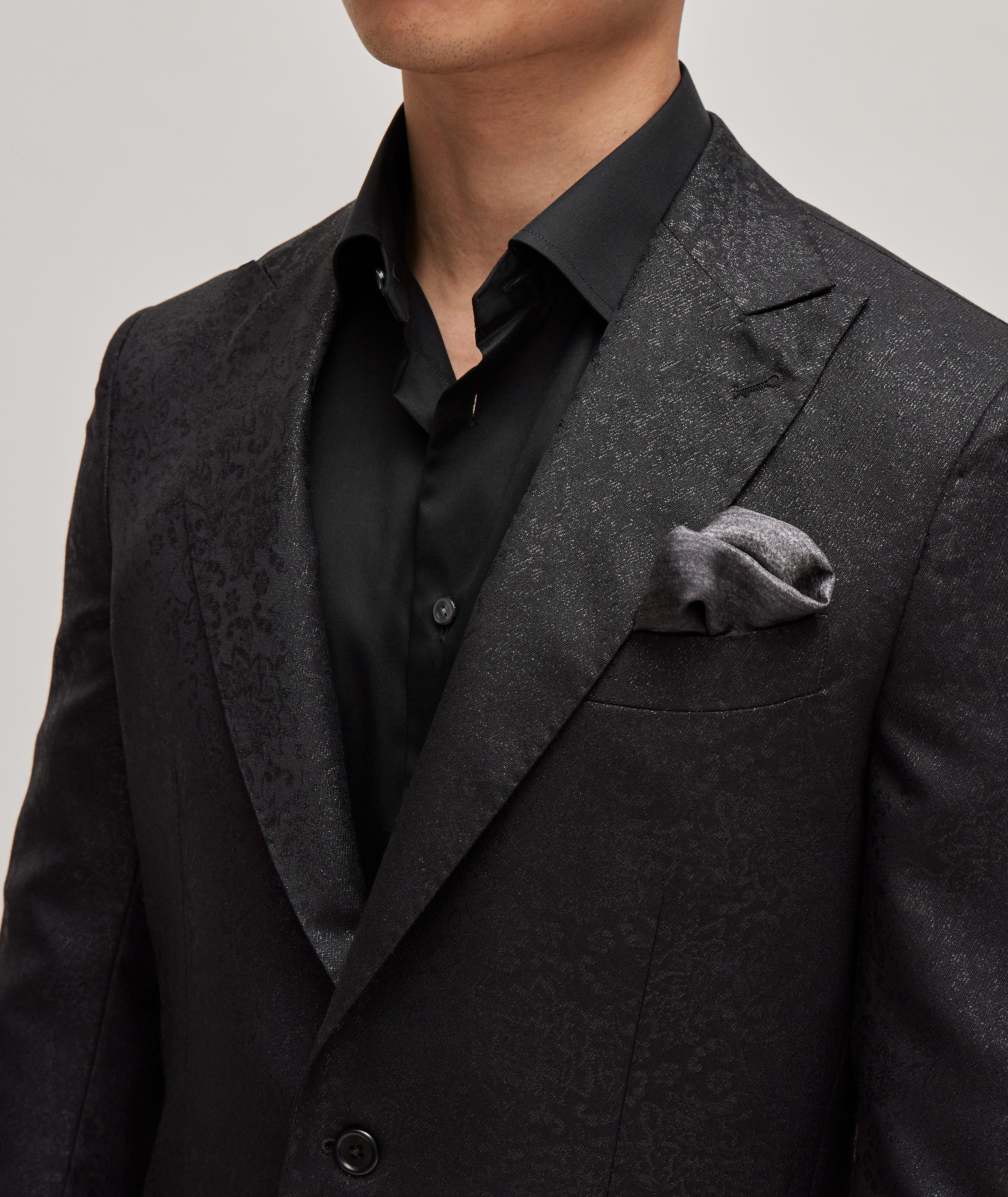 Lurex Floral Jacquard Stretch-Wool Cocktail Jacket image 3