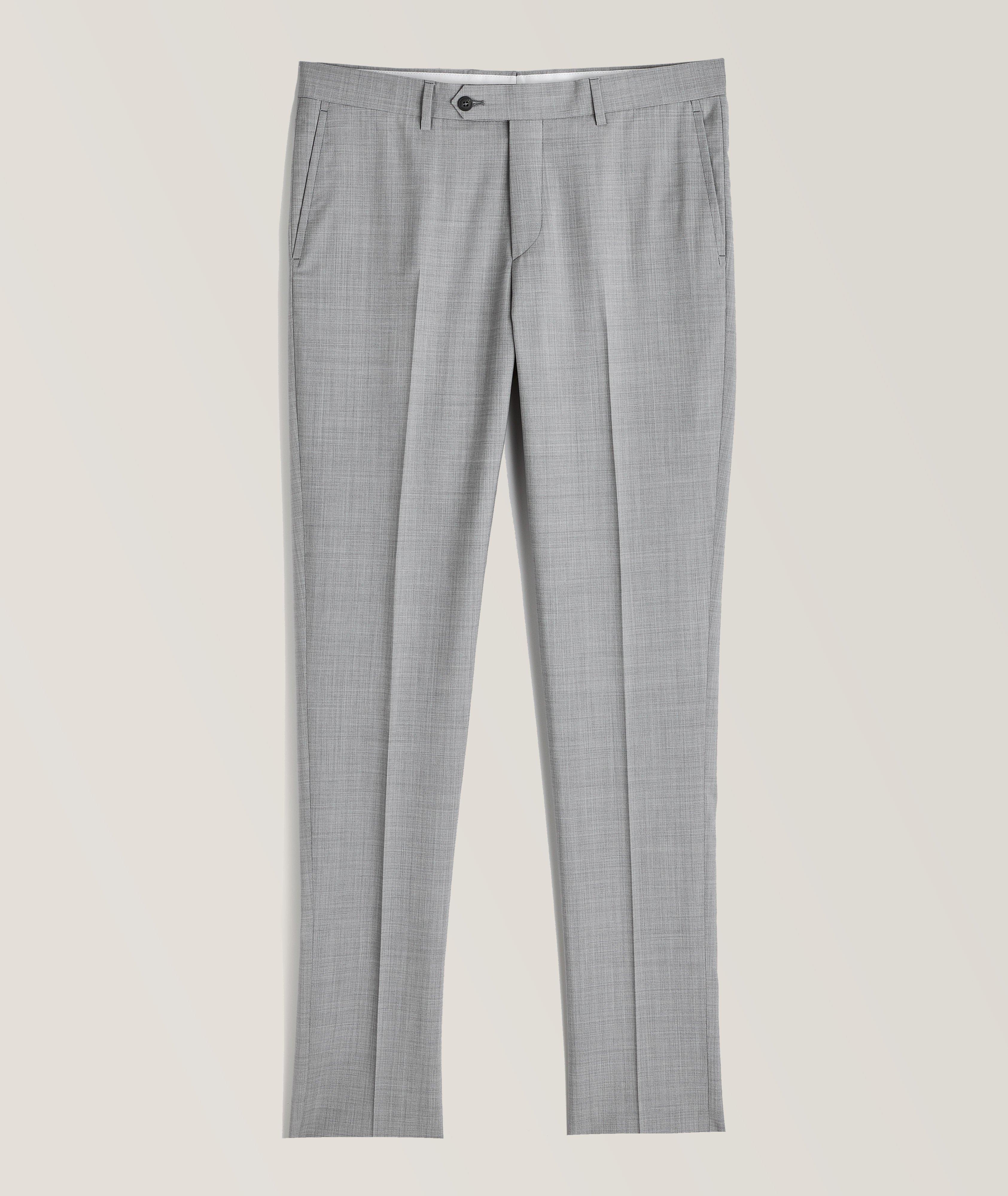 Harold Solid Wool Dress Pants In Grey , Men's Size 52