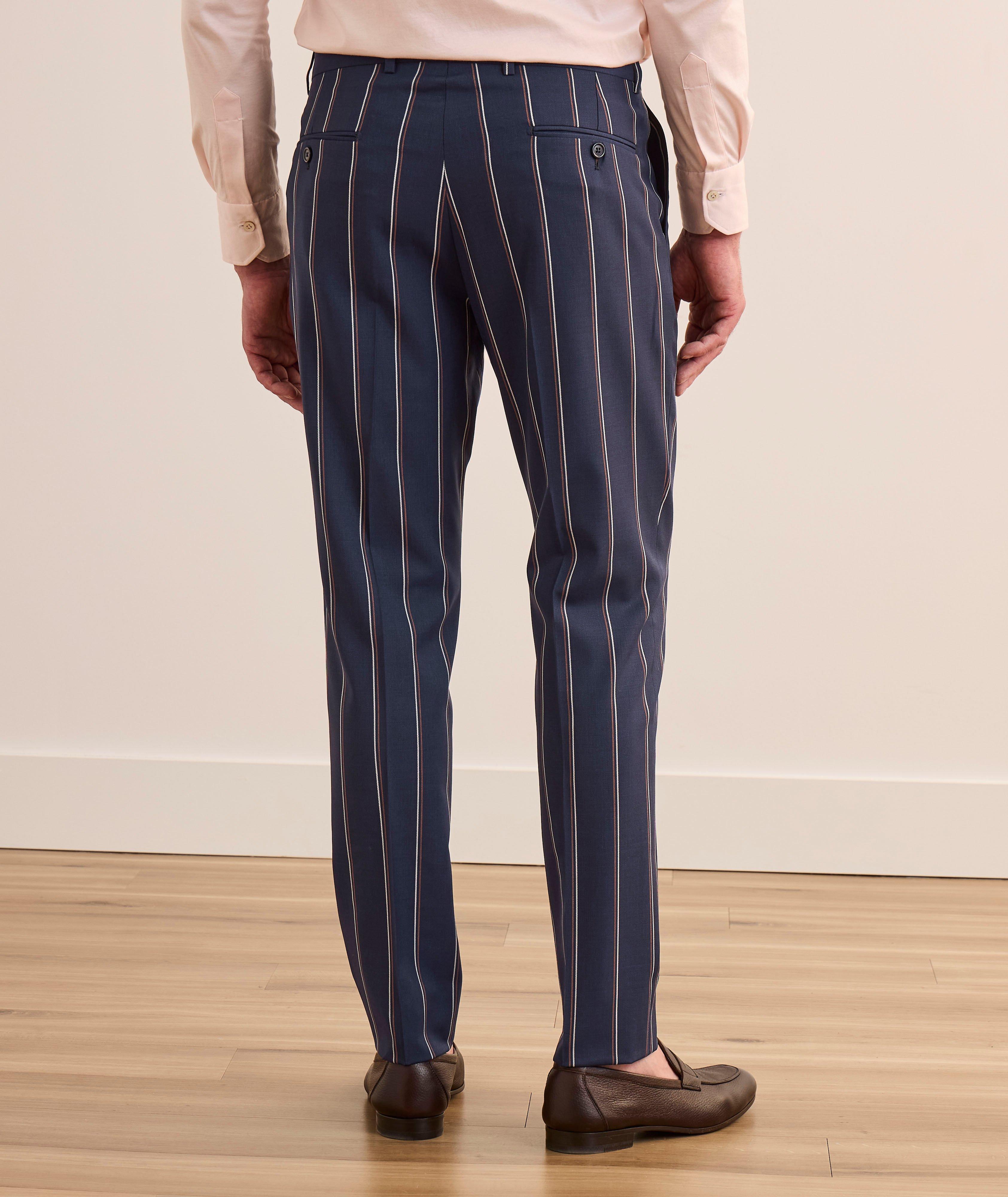 Wide Stripe Wool Dress Pants image 2