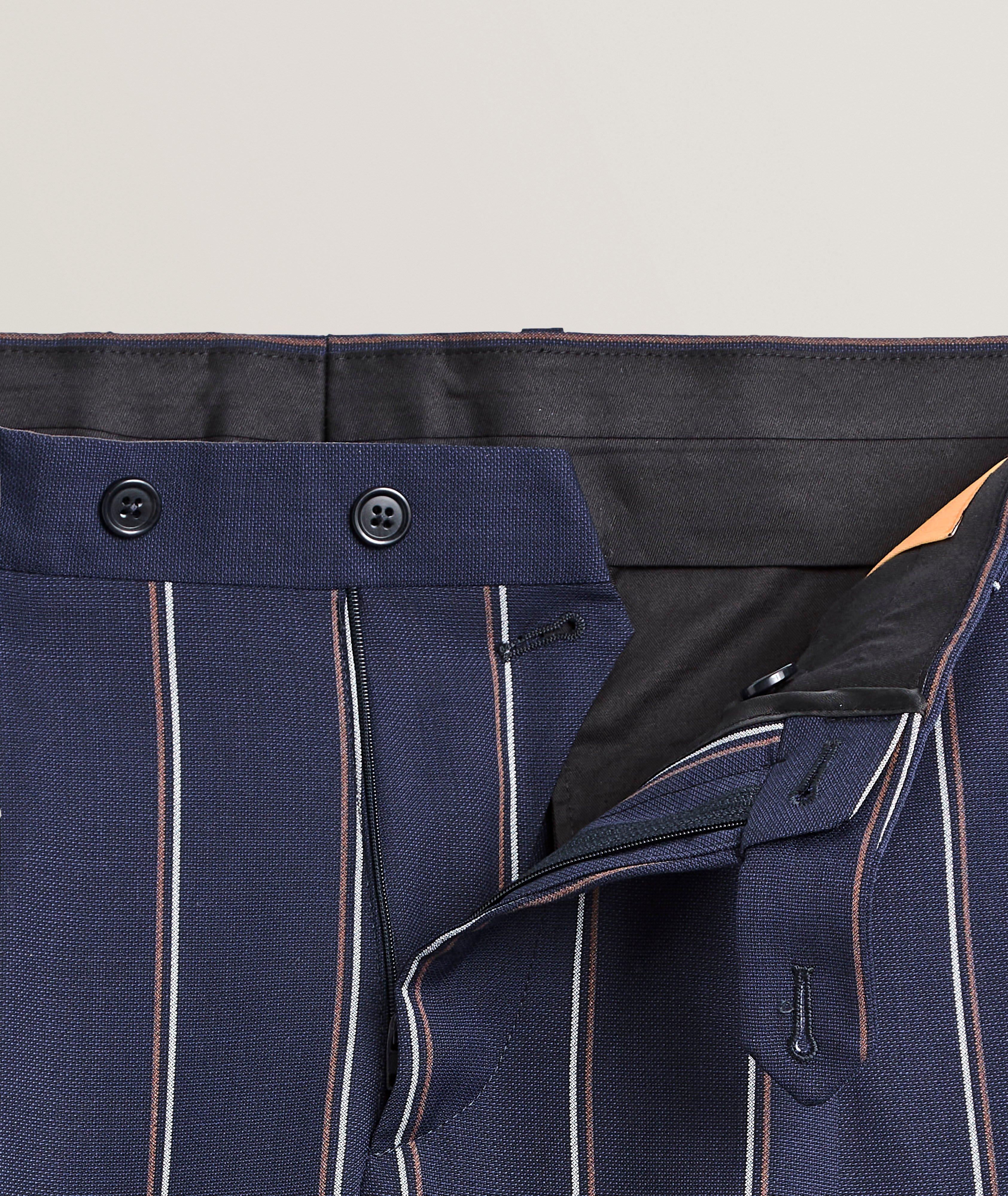 Wide Stripe Wool Dress Pants image 3