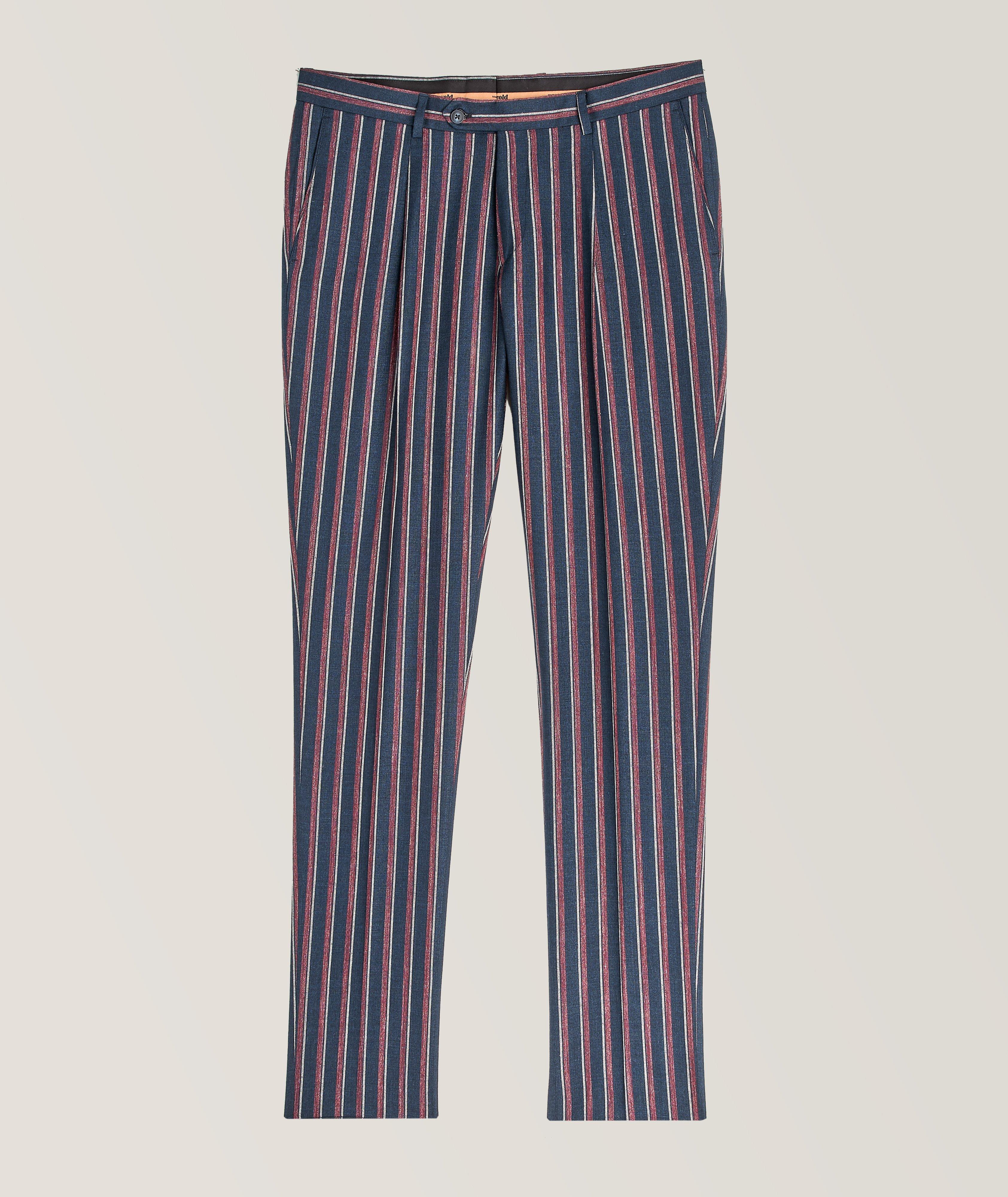 E. Thomas Striped Wool, Silk & Linen Pants  image 0
