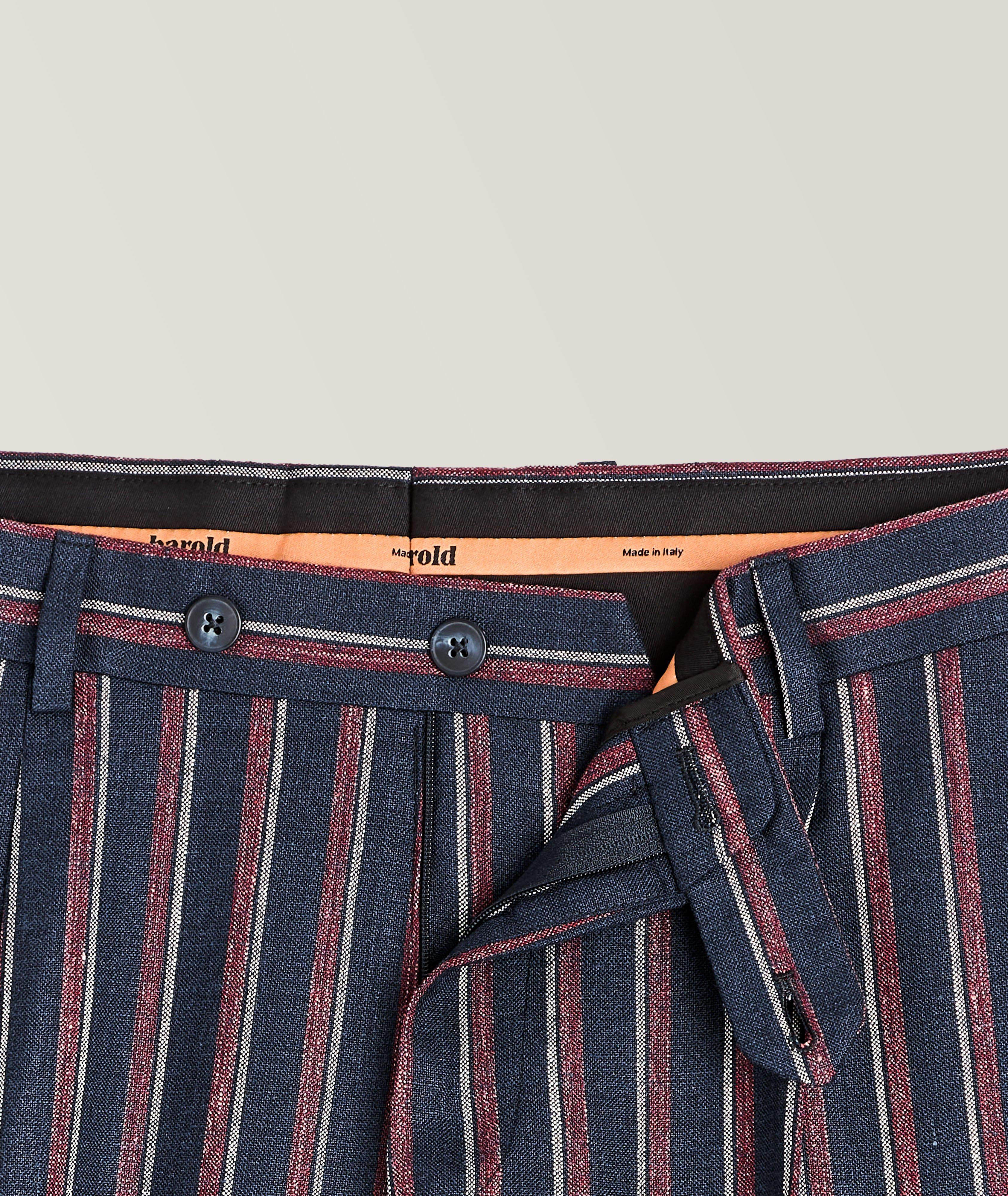 E. Thomas Striped Wool, Silk & Linen Pants  image 4