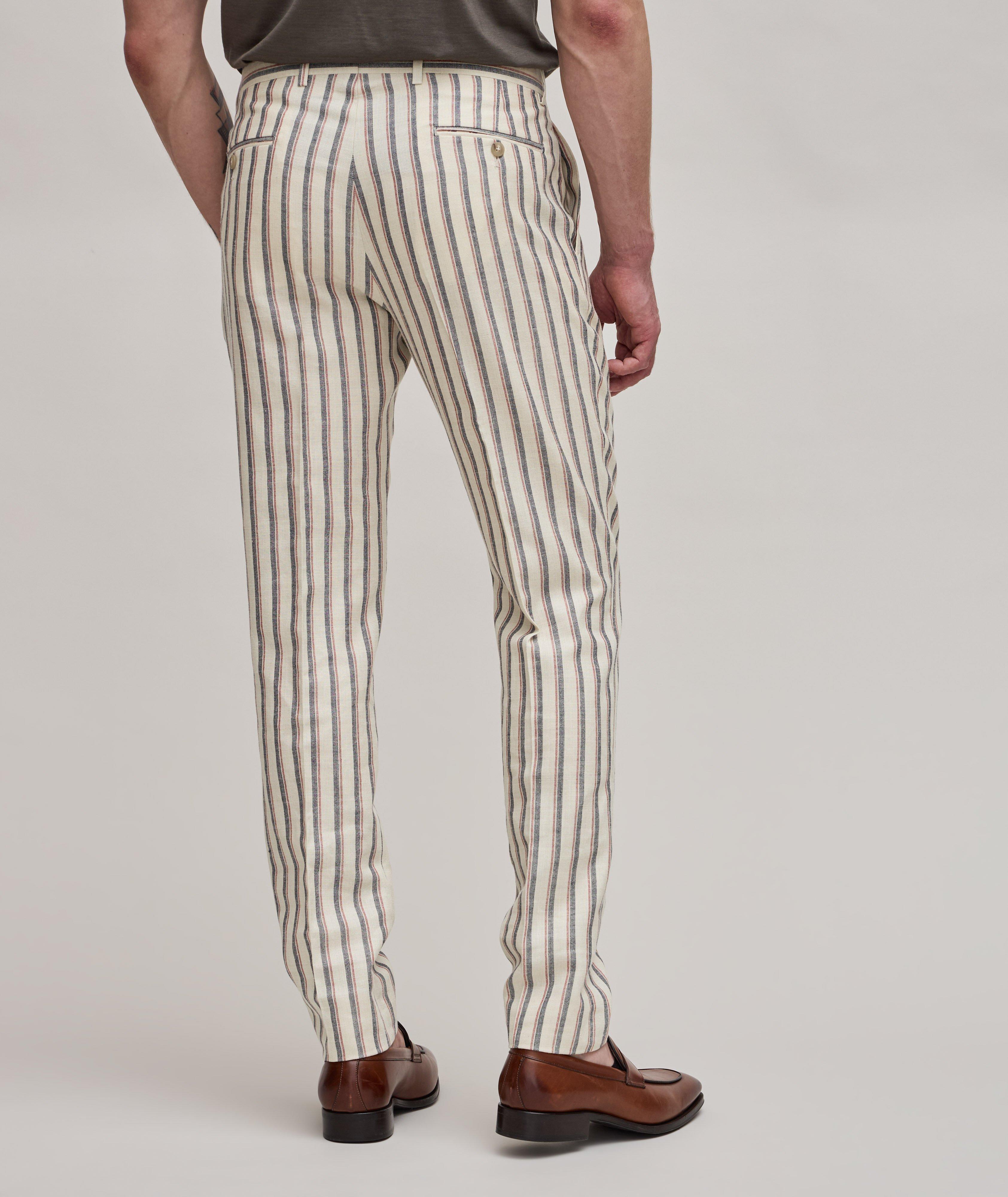 E. Thomas Striped Wool, Silk & Linen Pants  image 2