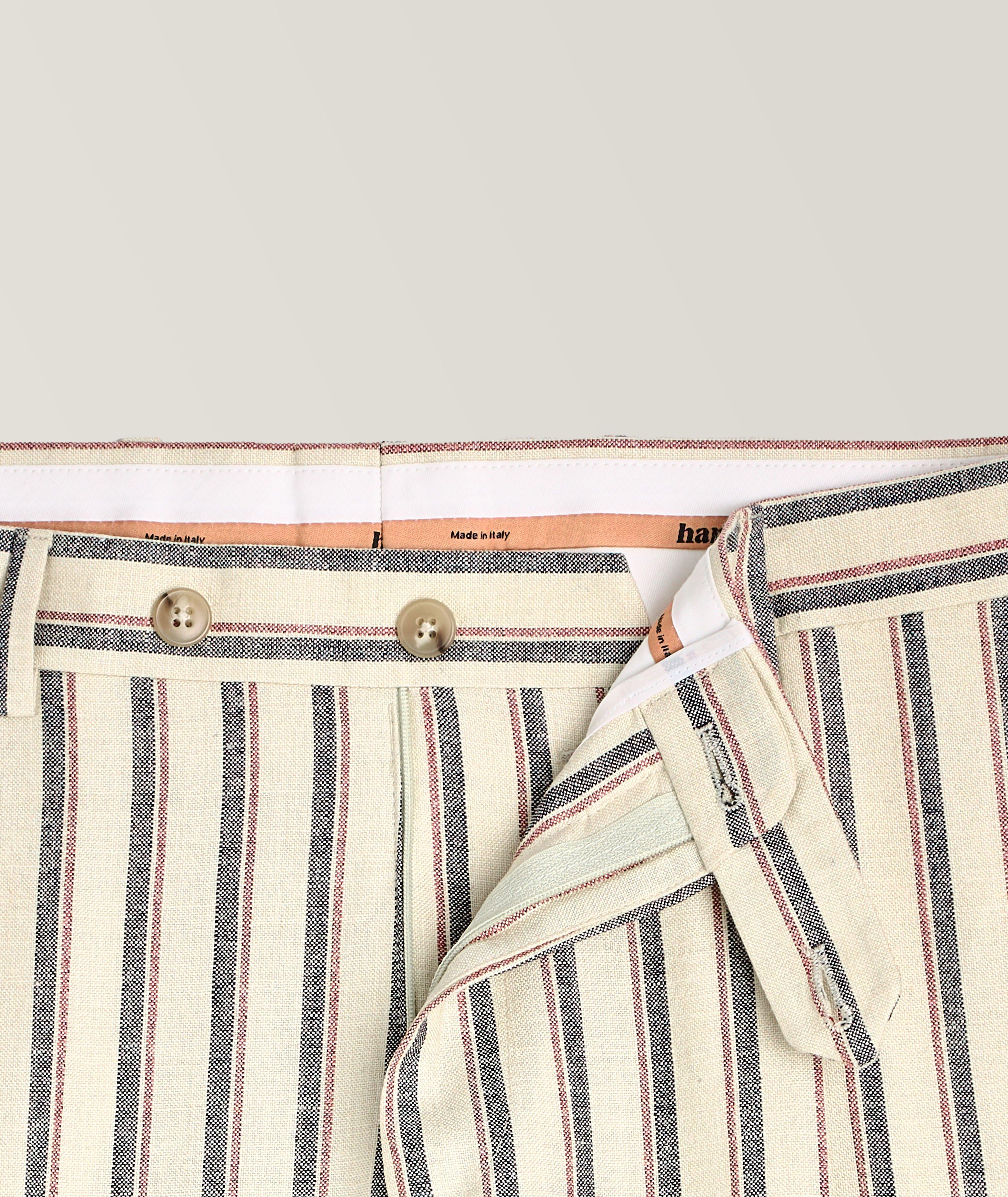 E. Thomas Striped Wool, Silk & Linen Pants  image 4