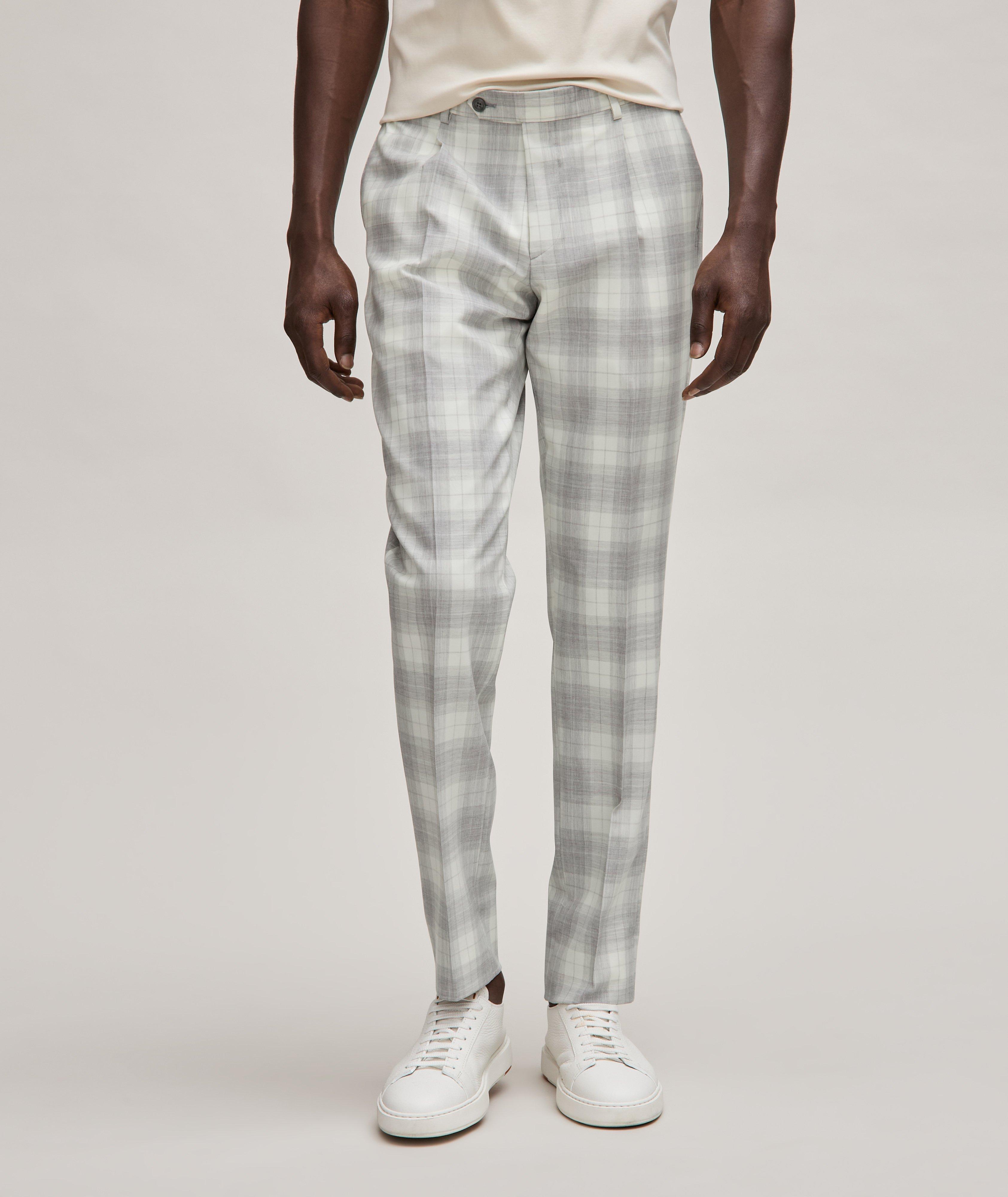 Large Plaid Virgin Wool Pants  image 1