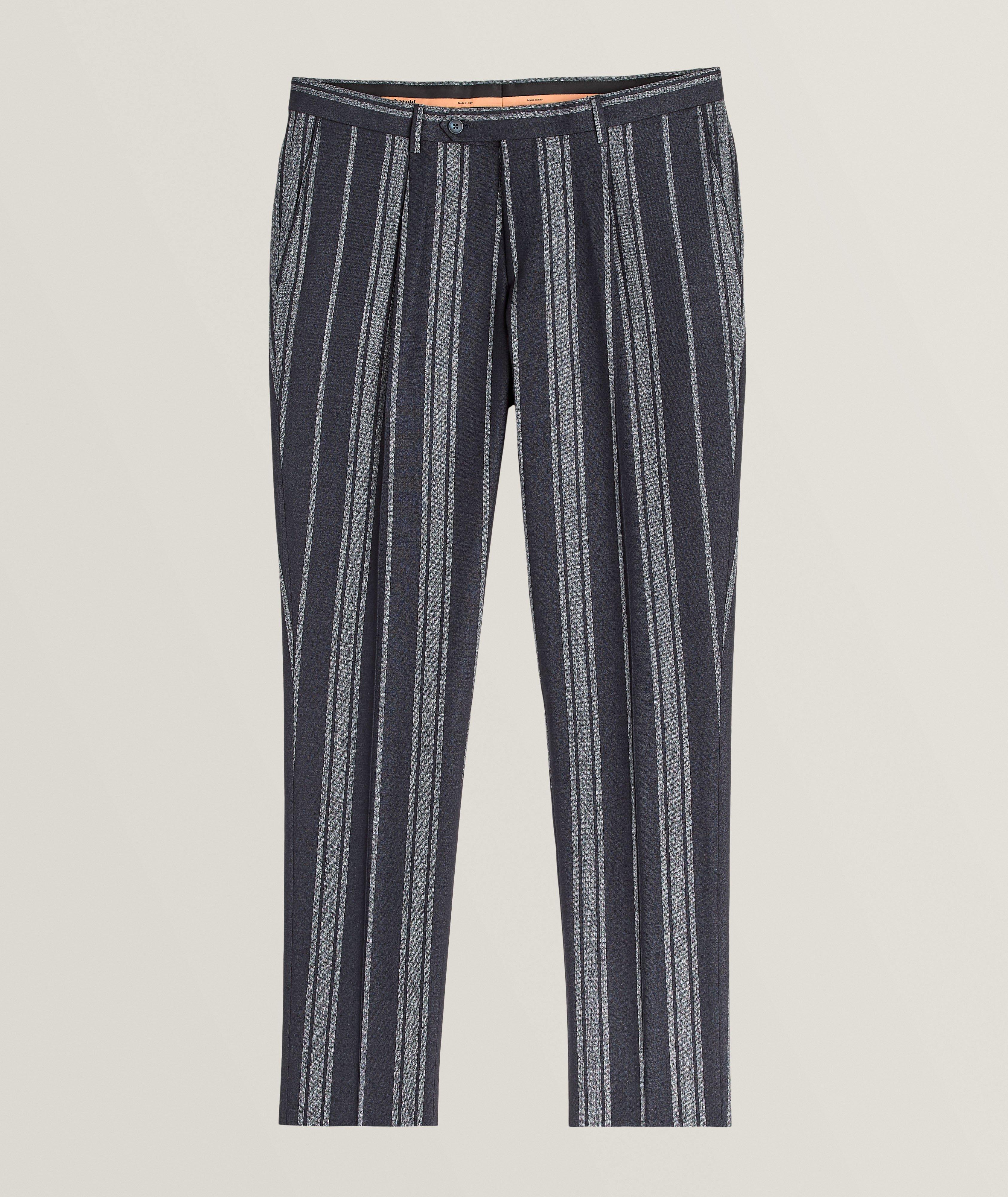 E. Thomas Striped Wool, Silk & Linen Pants  image 0