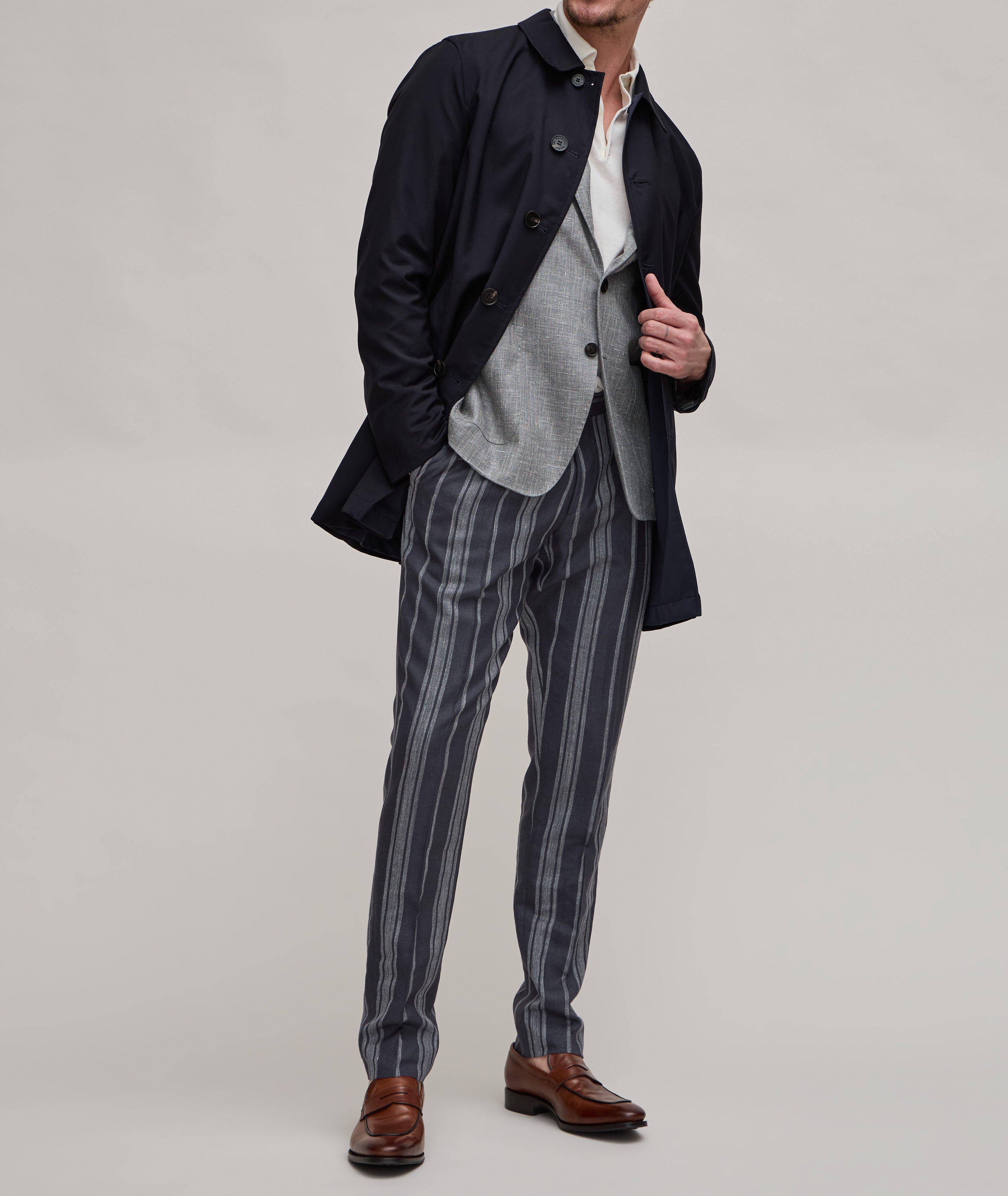 E. Thomas Striped Wool, Silk & Linen Pants  image 3