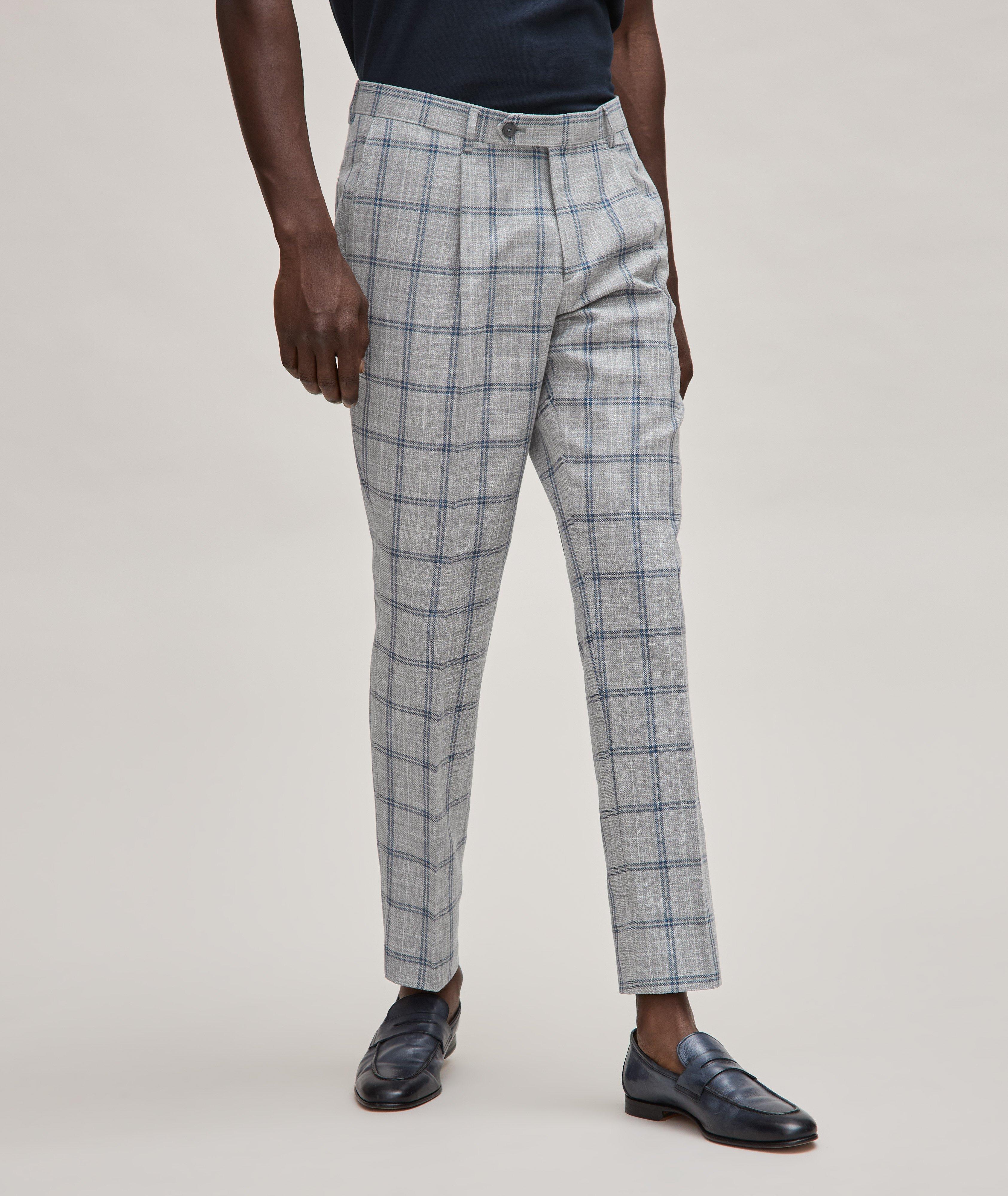 Large Windowpane Cotton-Virgin Wool Pants  image 1