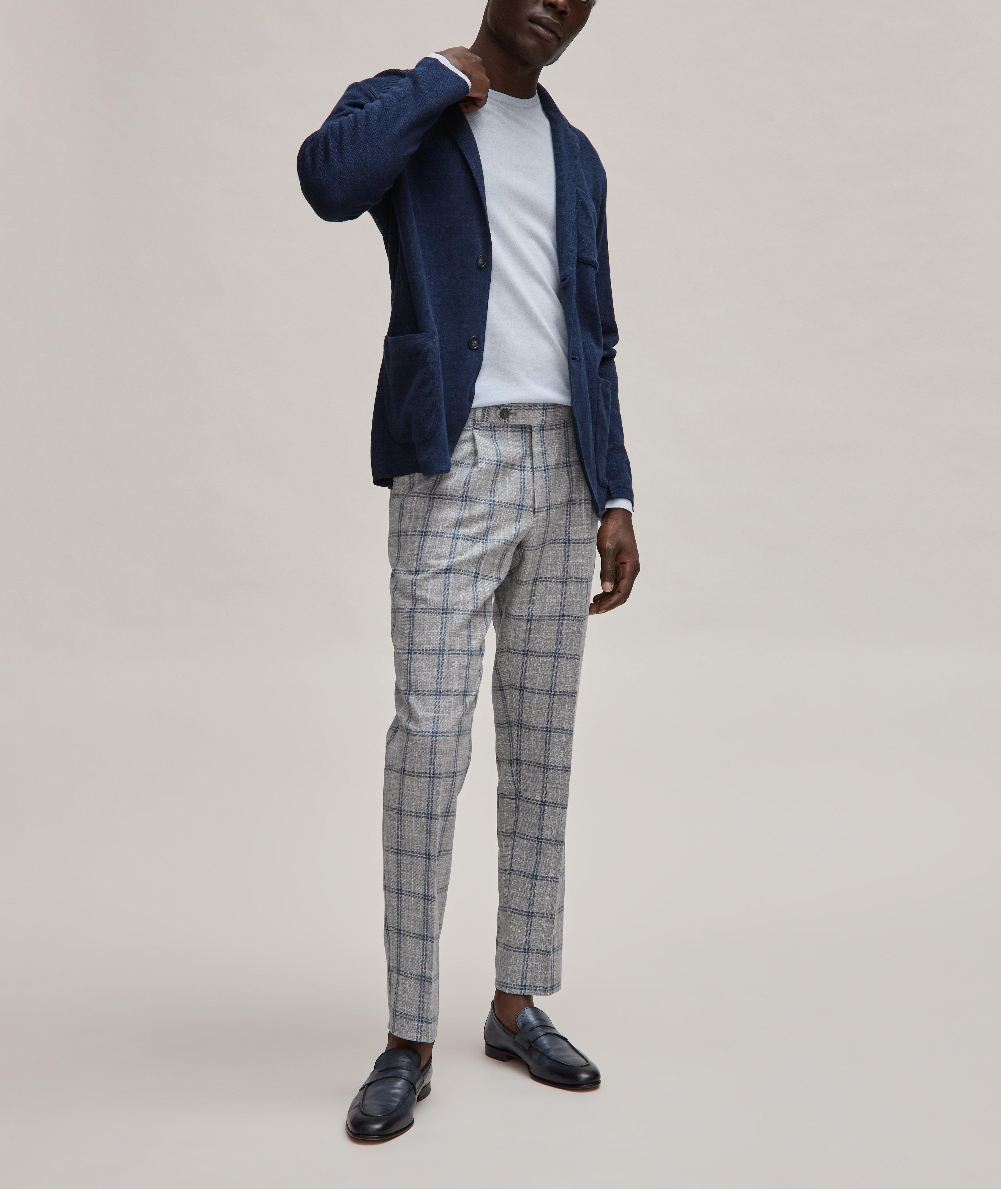Large Windowpane Cotton-Virgin Wool Pants  image 3