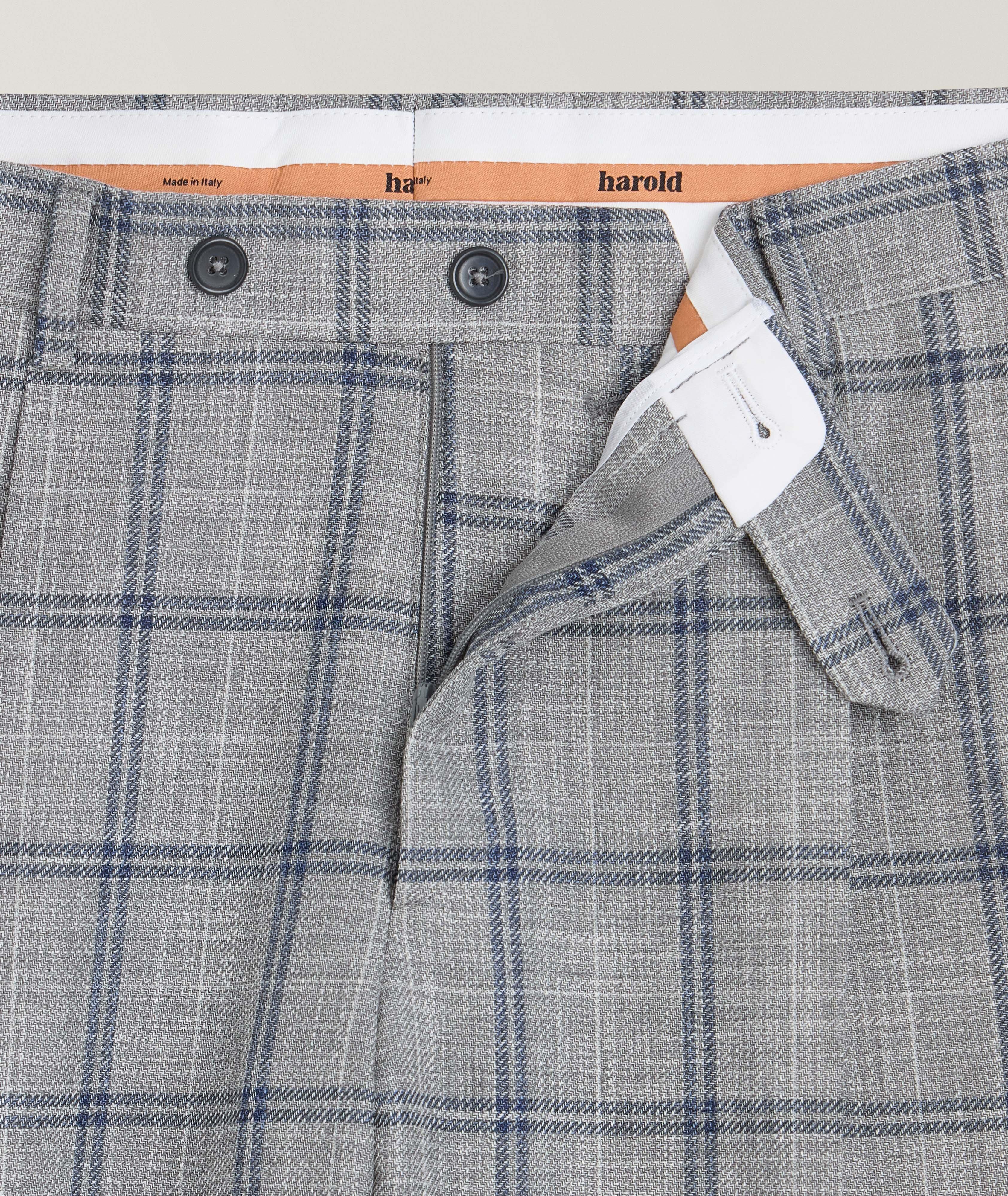 Large Windowpane Cotton-Virgin Wool Pants  image 4