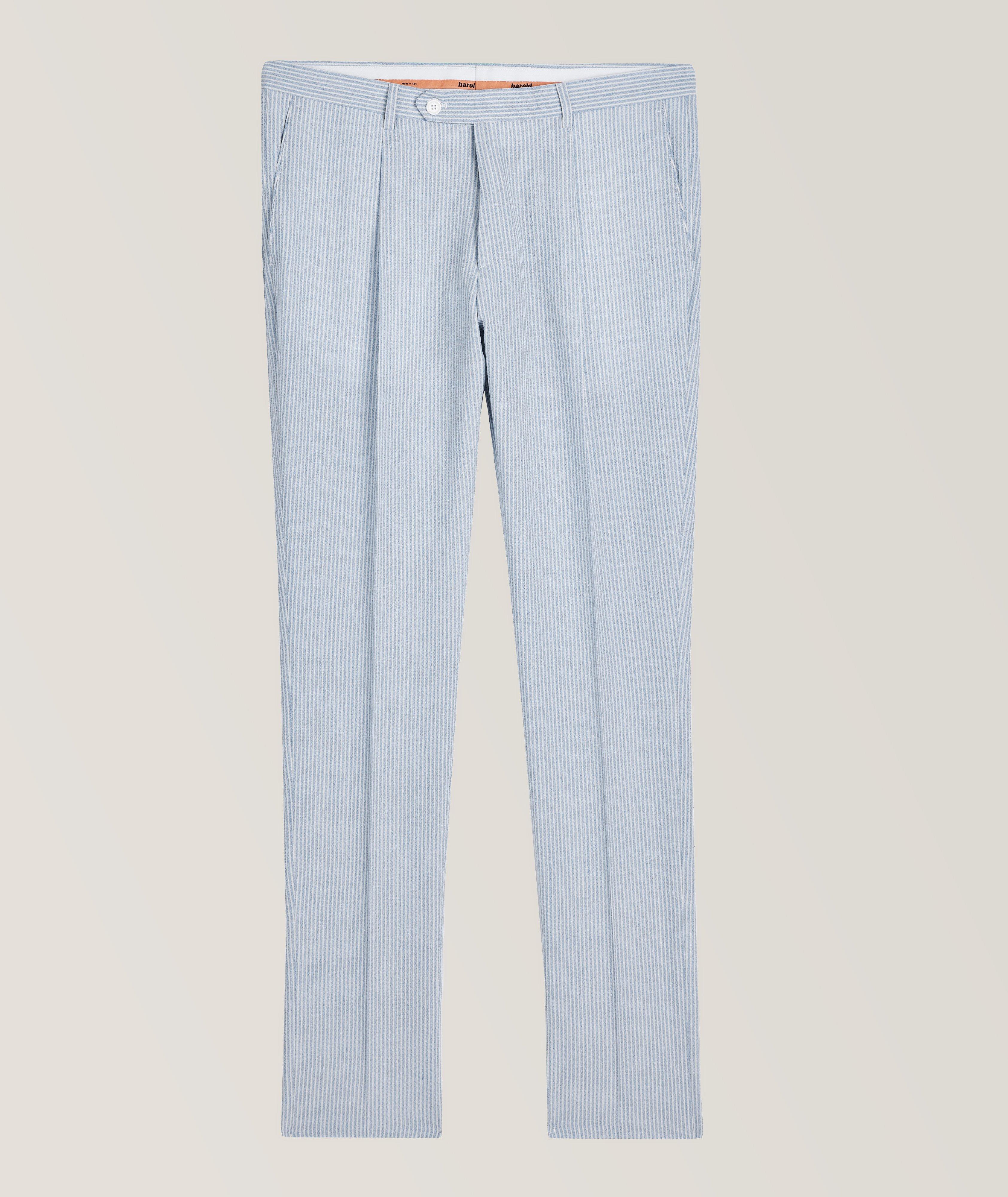 Pleated Striped Seersucker Dress Pants image 0