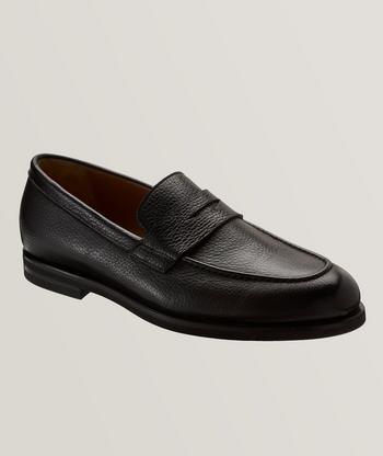 Harold Pebbled Leather Penny Loafers Dress Shoes Harry Rosen