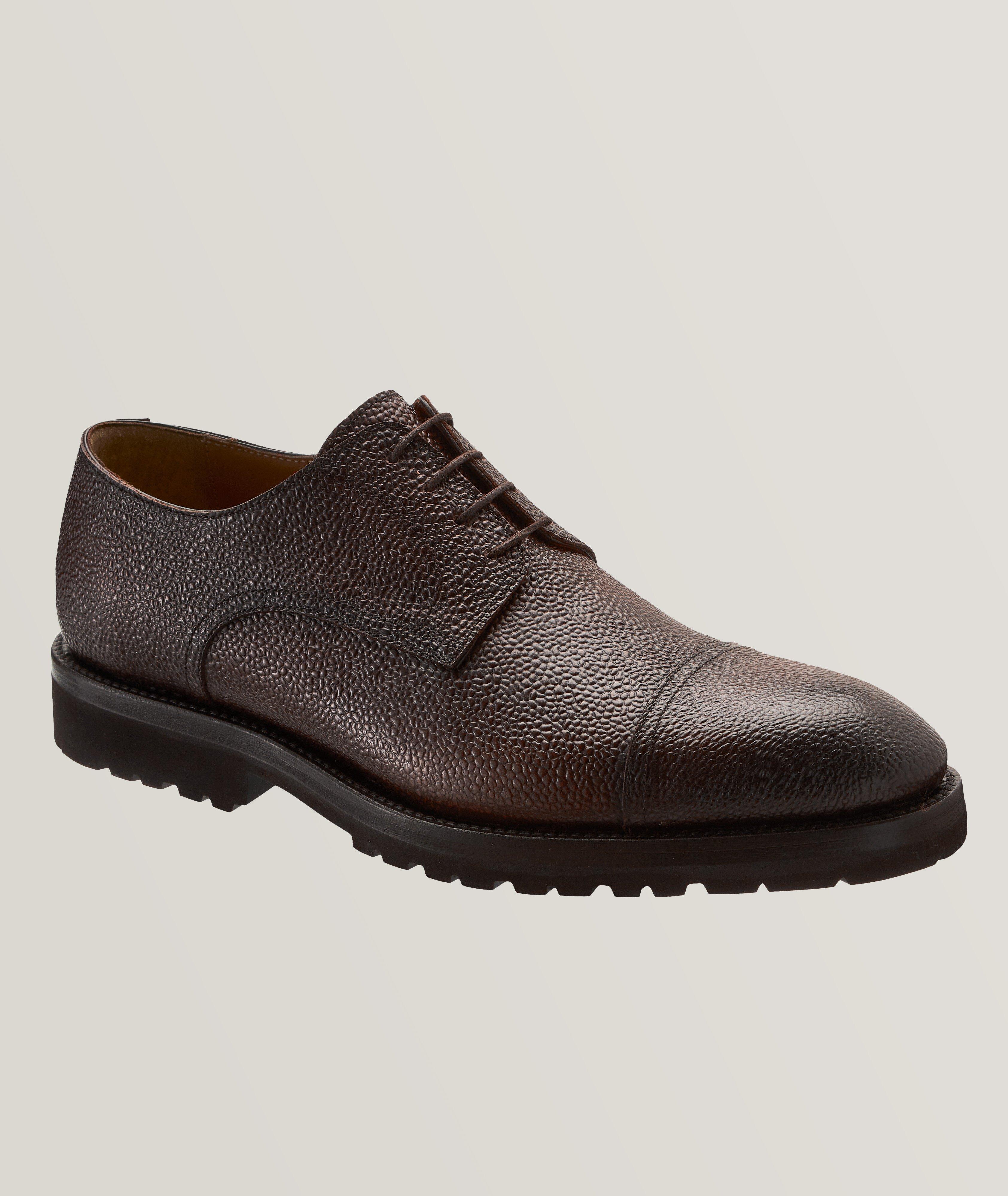 TOM FORD grained lace-up Derby shoes - Brown