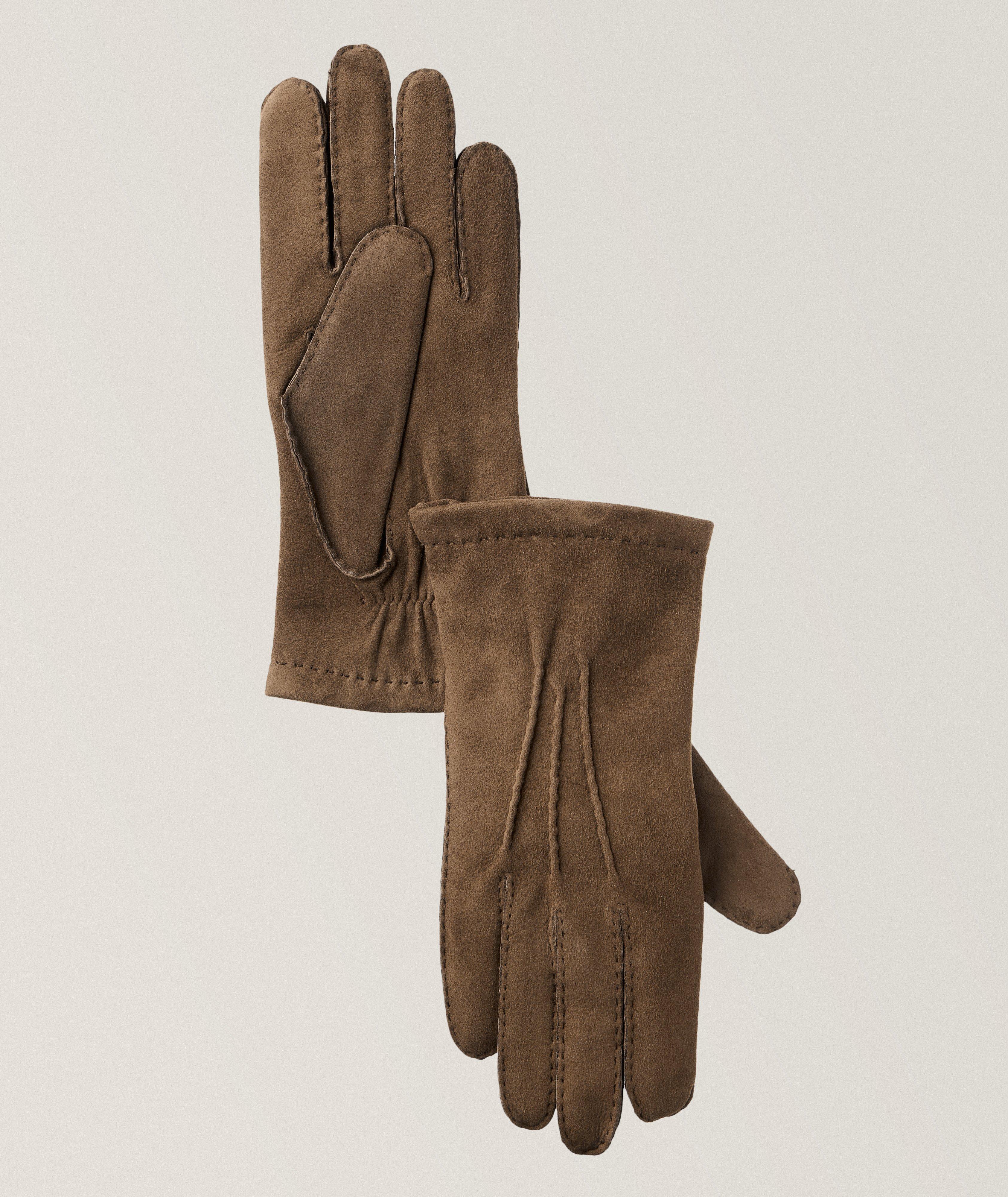 Handsewn Sheep Hair Suede & Cashmere Gloves