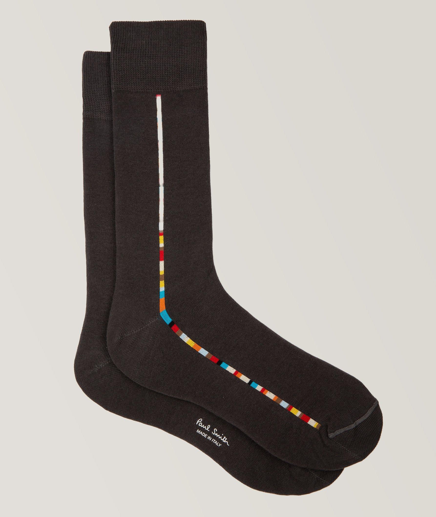 Block Stripe Cotton-Blend Socks