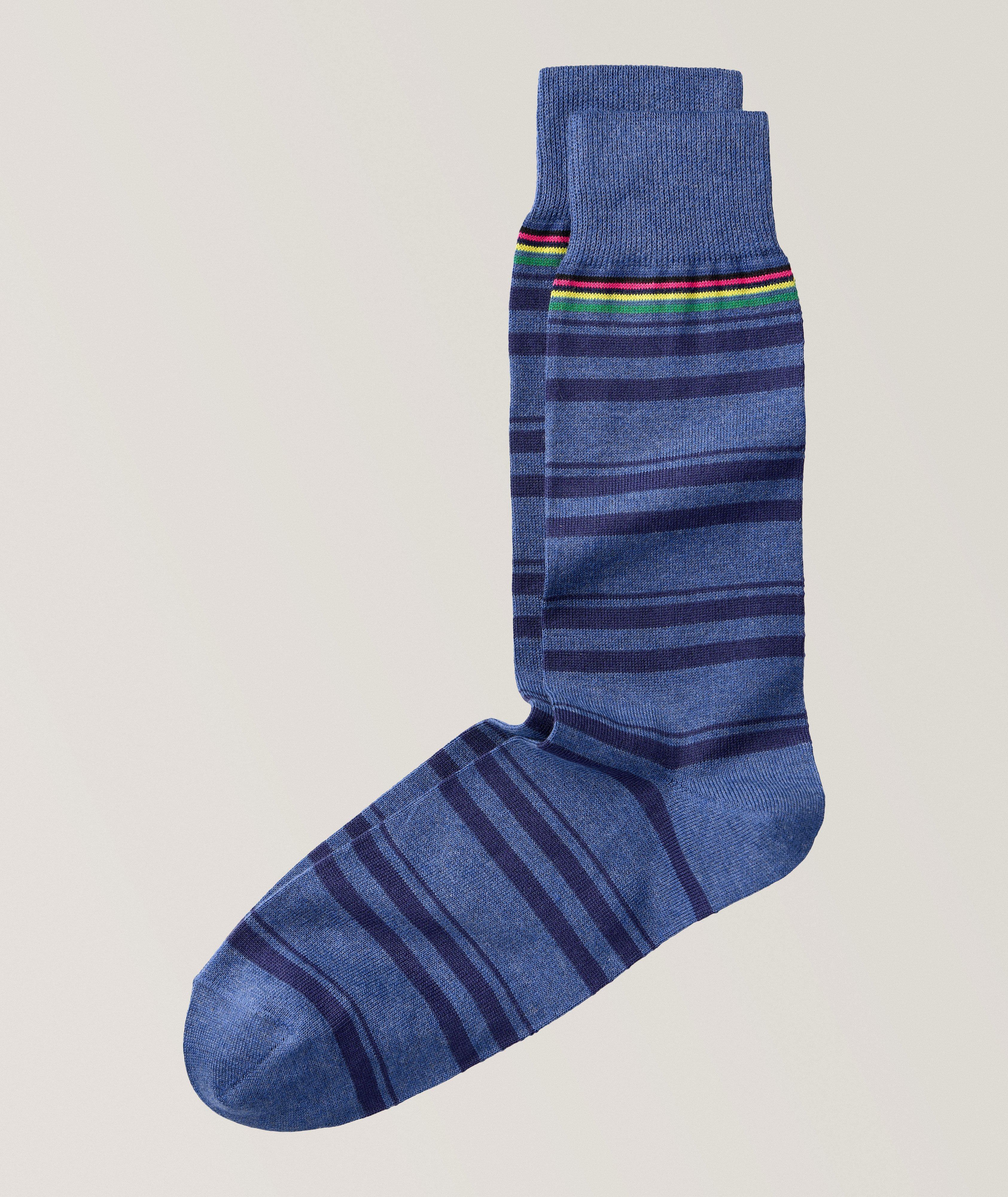 Dennis Striped Stretch-Cotton Socks