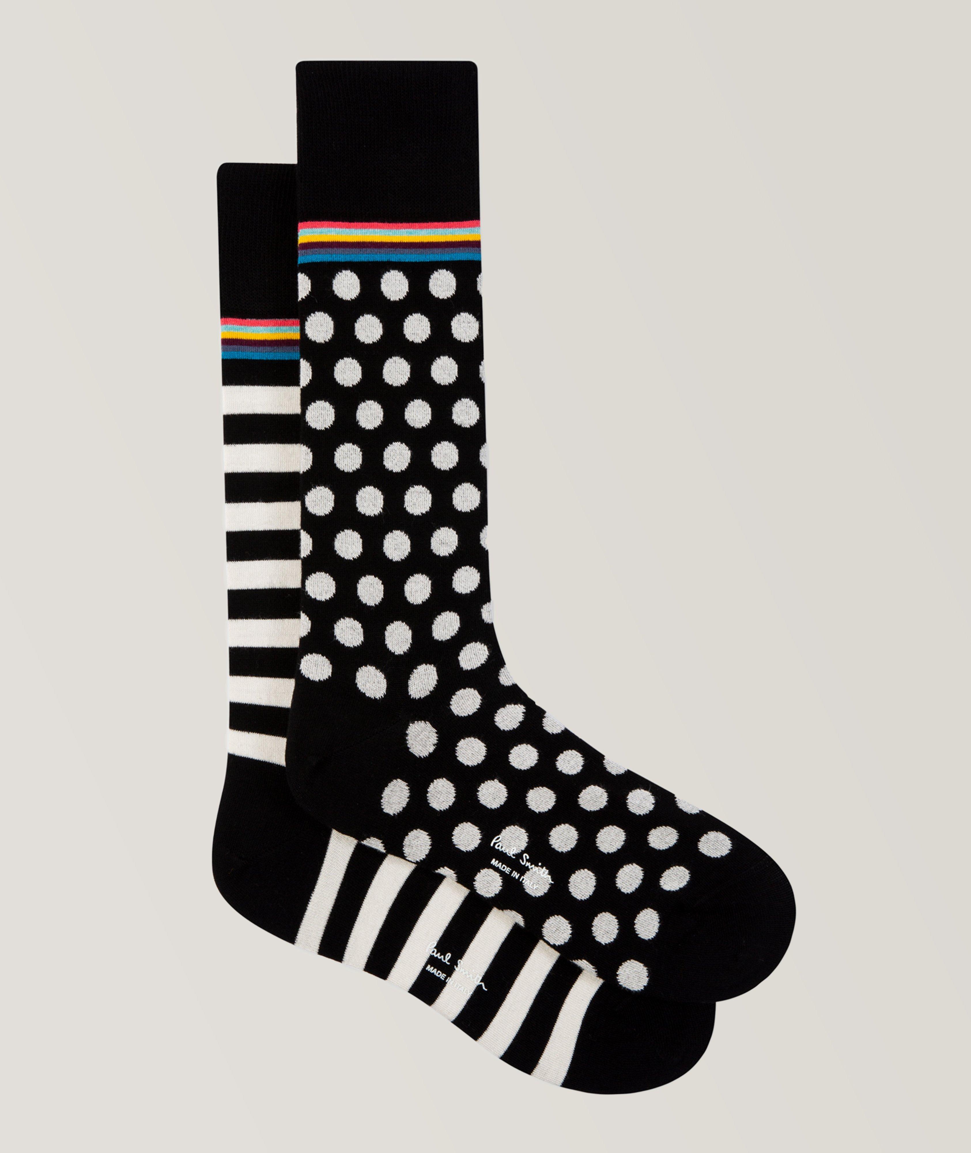 Two-Pack Polka Dot & Striped Socks
