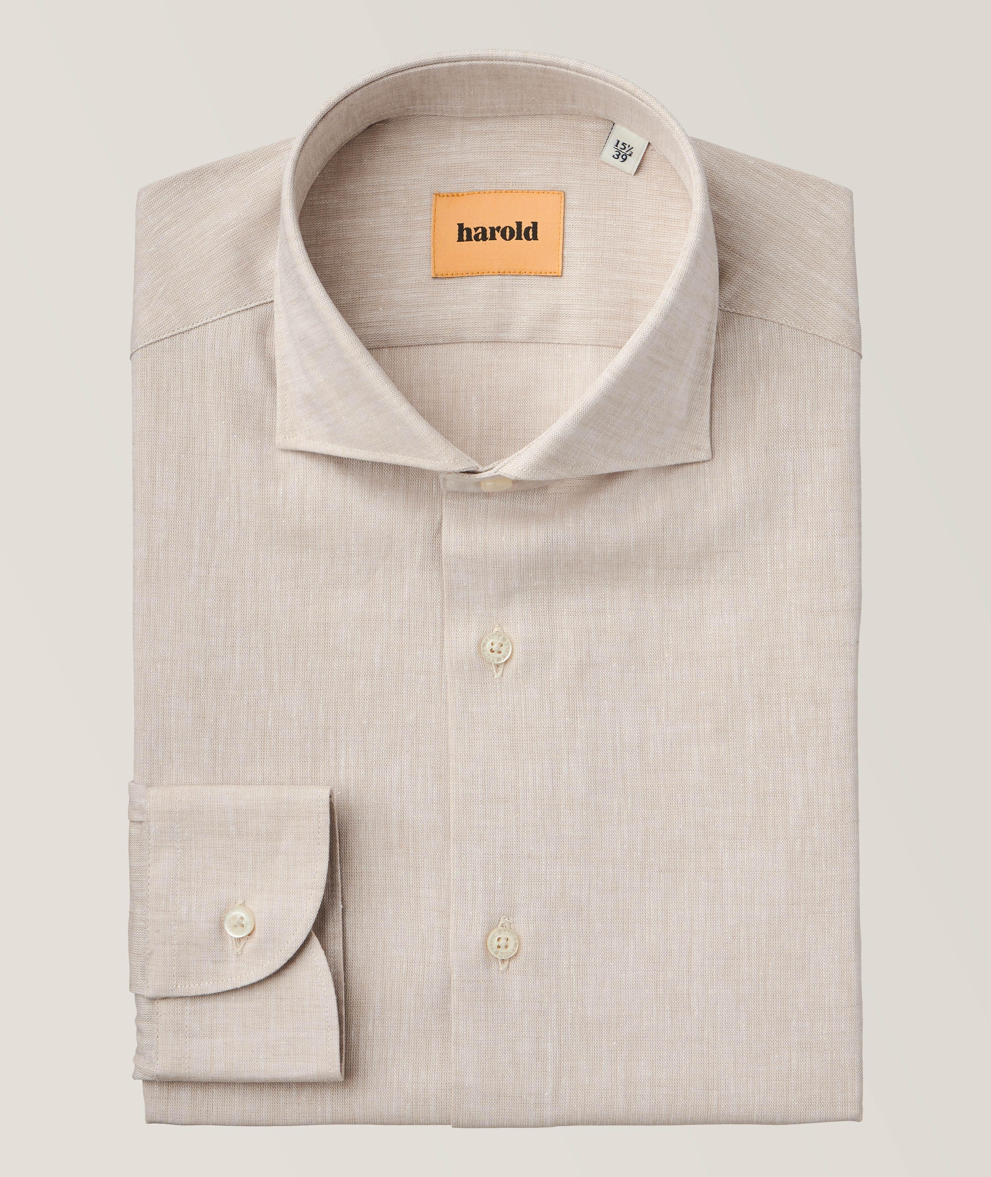 Slim-Fit Linen-Cotton Mélange Dress Shirt image 0