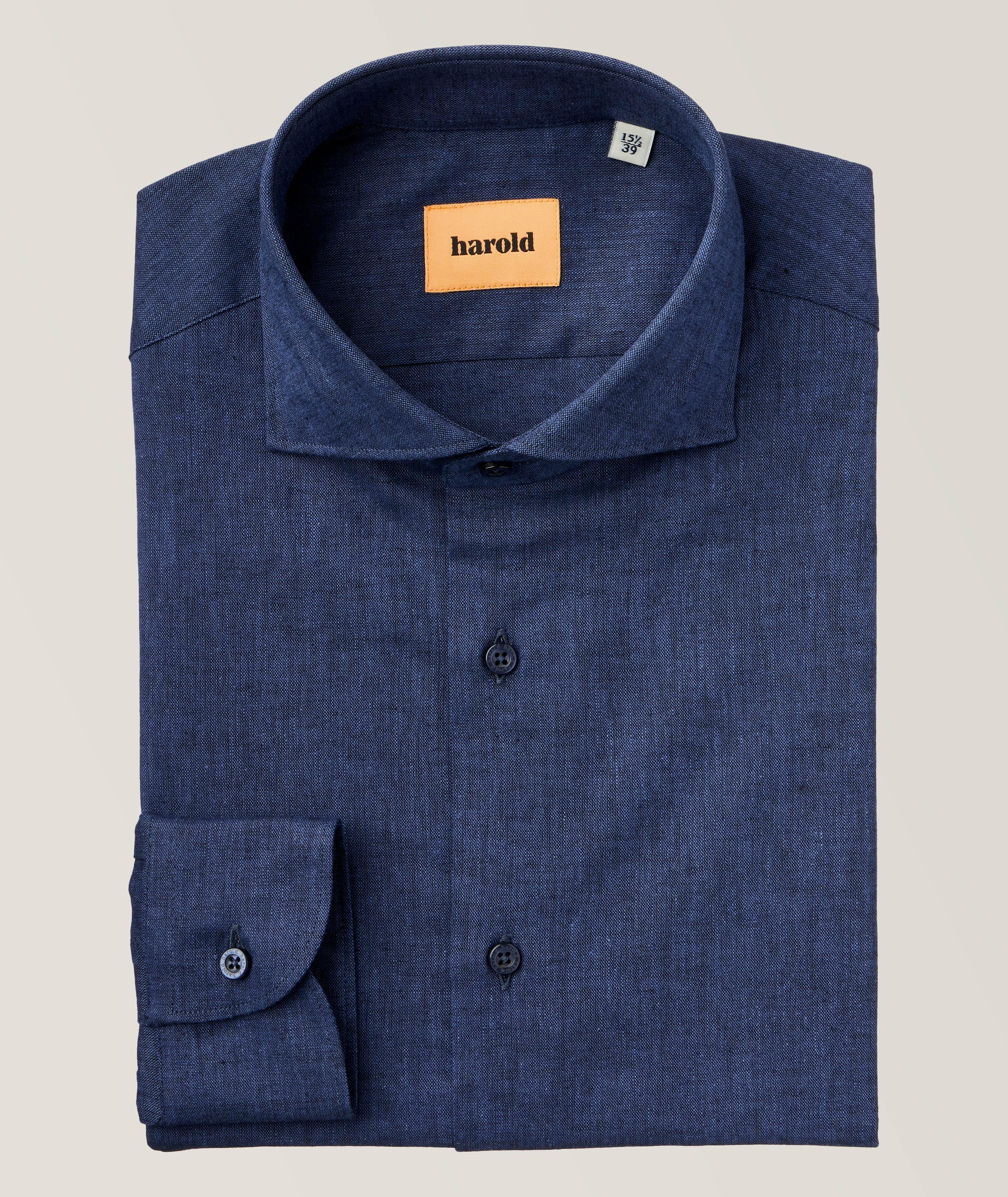 Solid Linen-Cotton Dress Shirt image 0