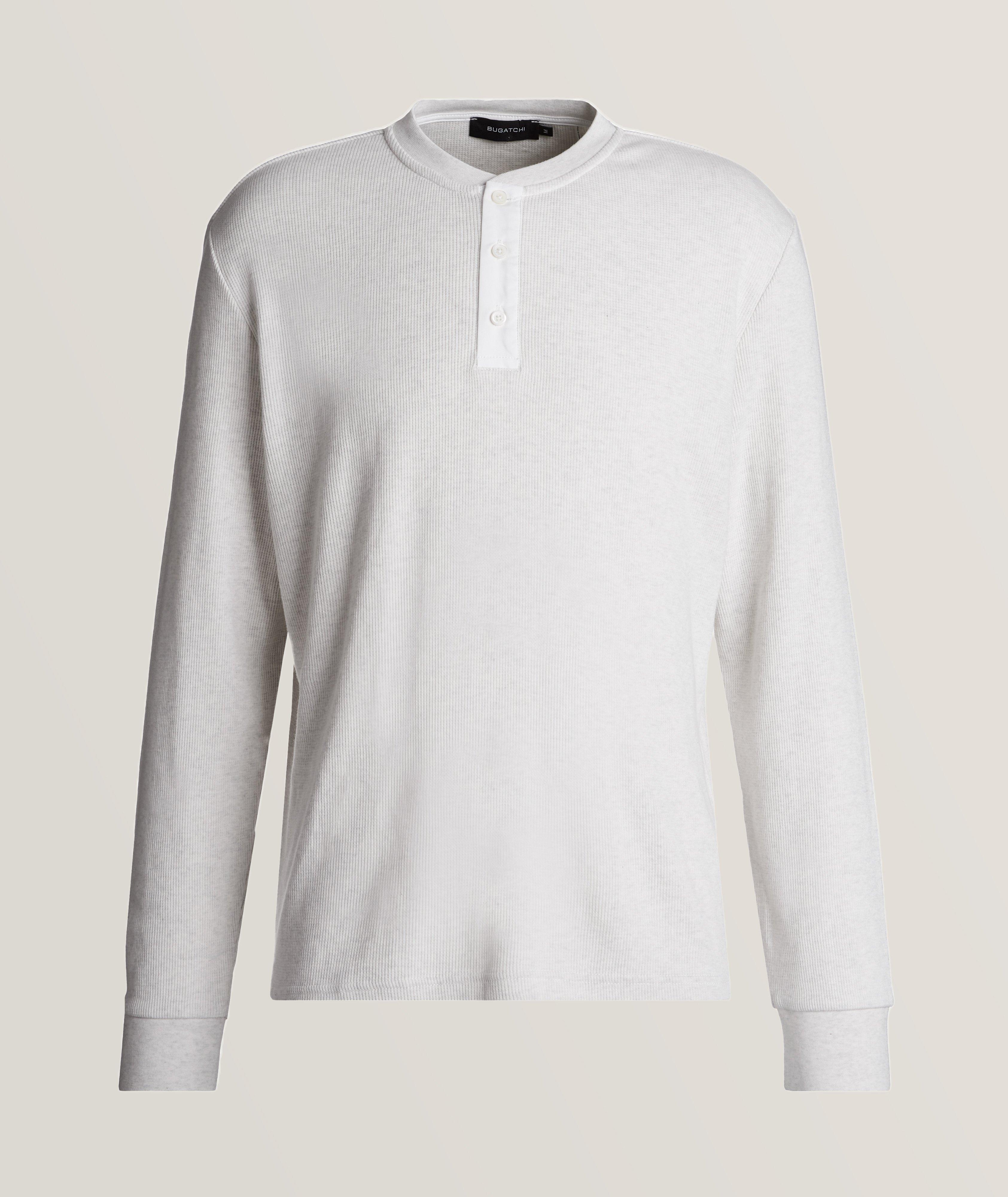 Long Sleeve Henley Waffle Knit image 0