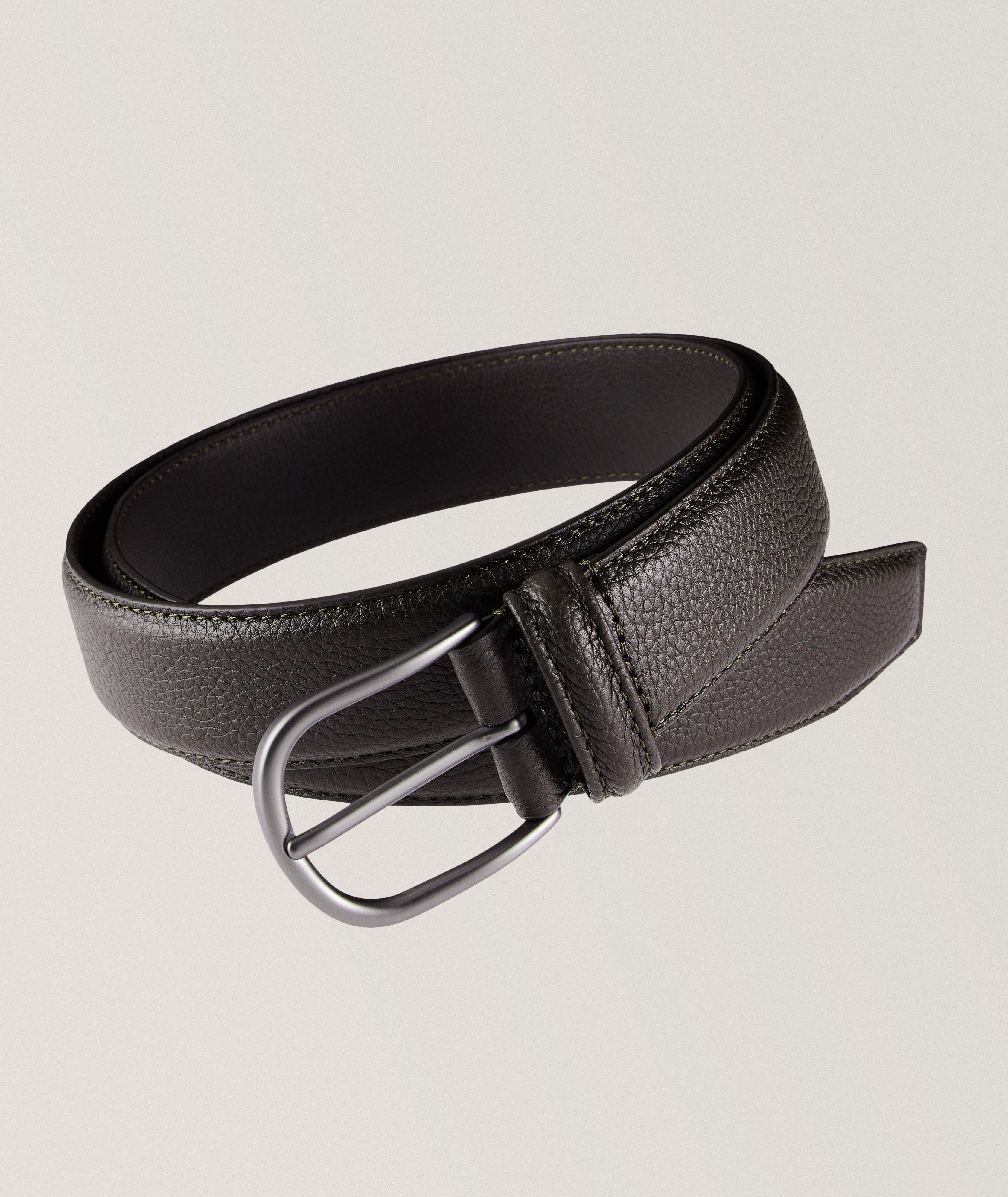 Grained Leather Business Belt