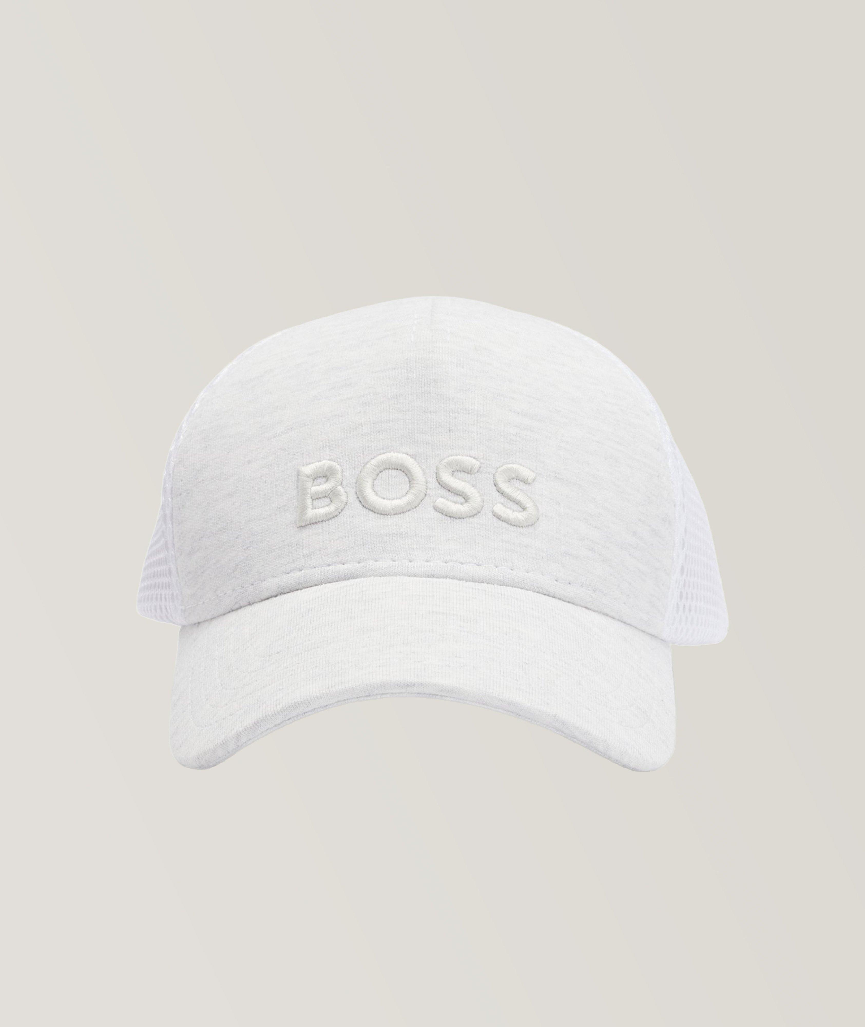 Logo Embroidered Mixed Material Cap