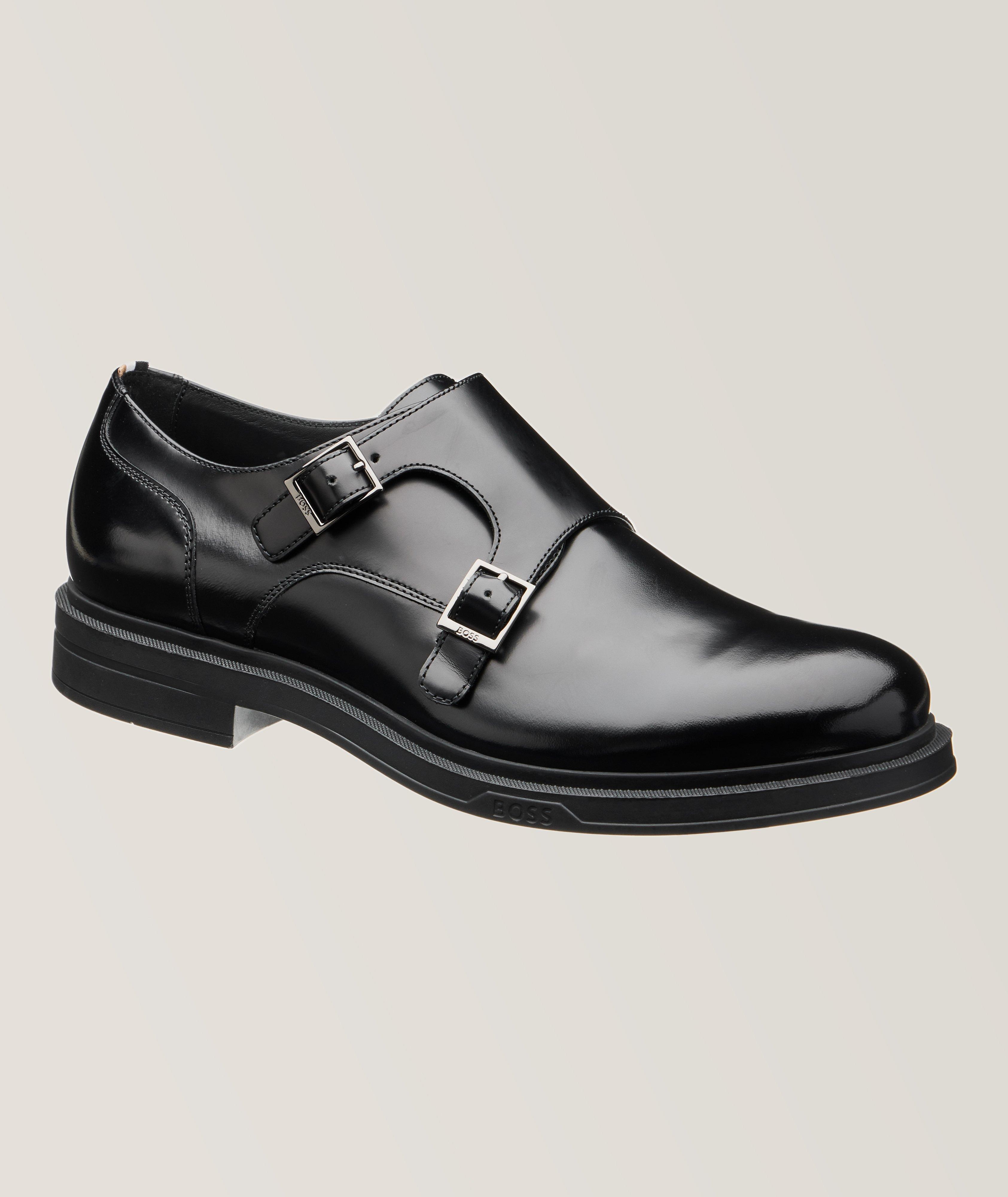 Polished Leather Elkan Double Monk Straps