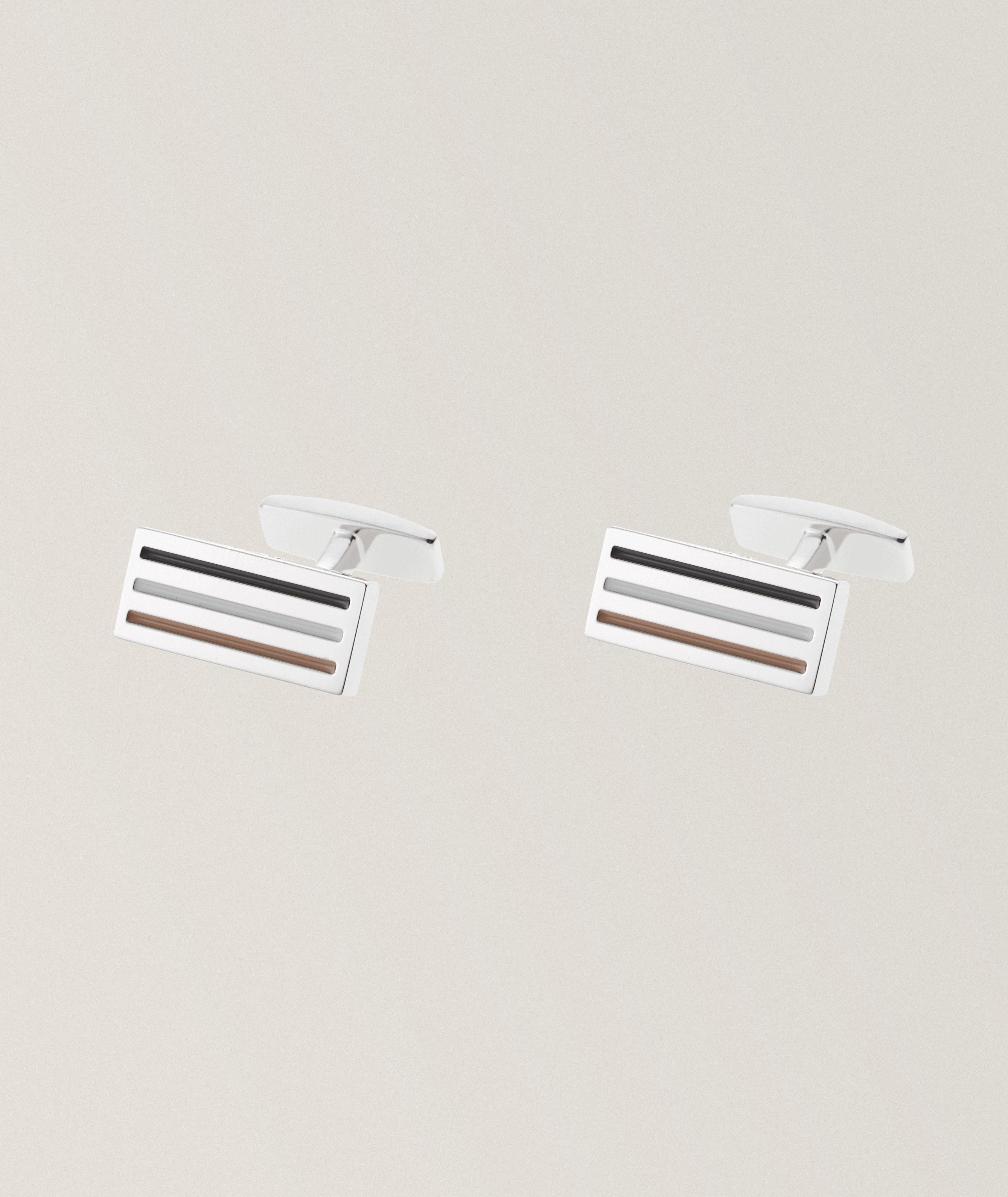 Iconic Stripes Rectangular Cufflinks