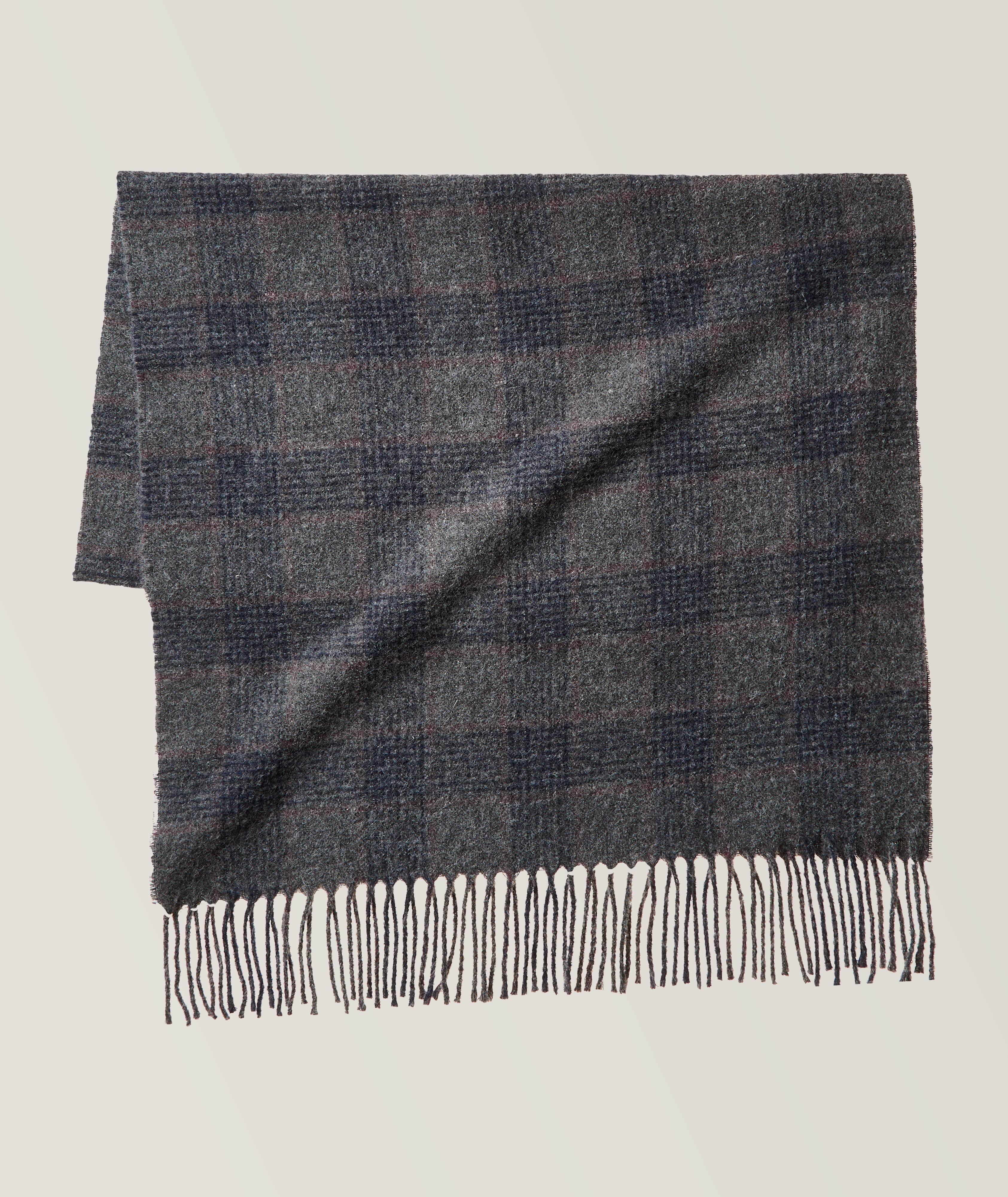 Boiled Wool Glen Check Scarf