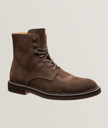 Brunello Cucinelli Suede Wingtip Lace-Up Boots | Boots | Harry Rosen