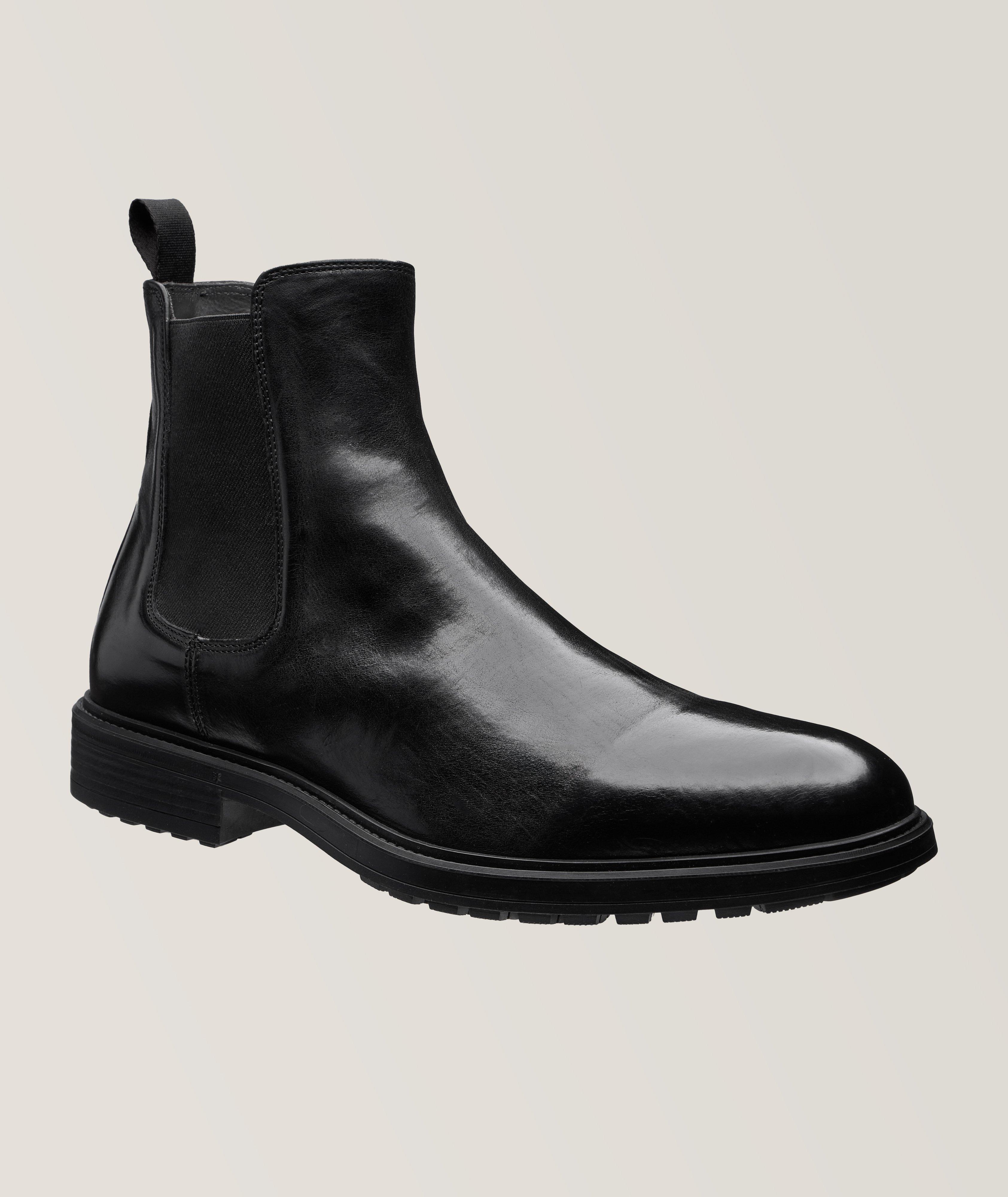 To Boot New York Botte De Style Chelsea En Cuir En Noir , Taille Homme 10.5