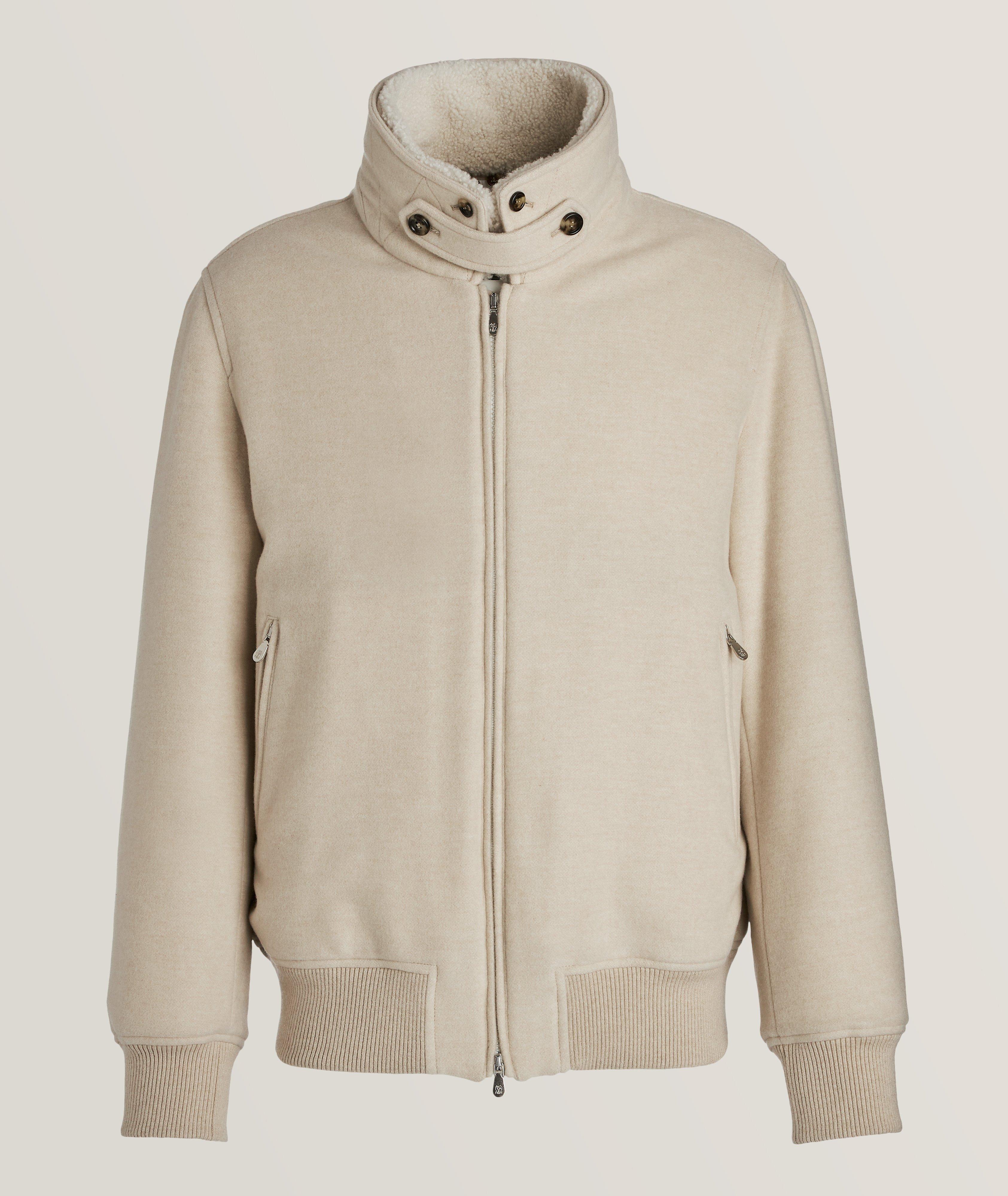 Treated Cashmere Shearling Bomber Jacket  image 0
