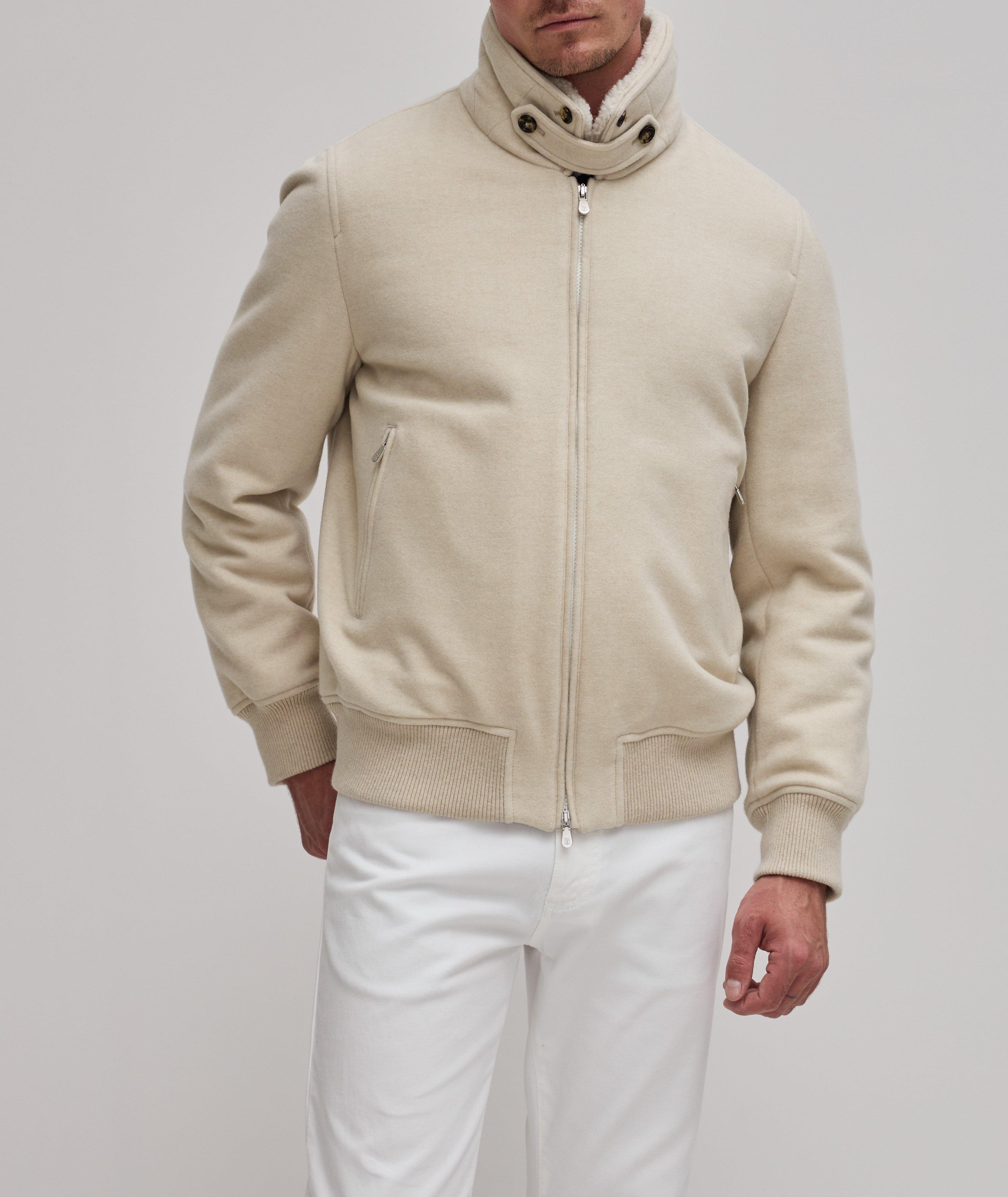 Treated Cashmere Shearling Bomber Jacket  image 1