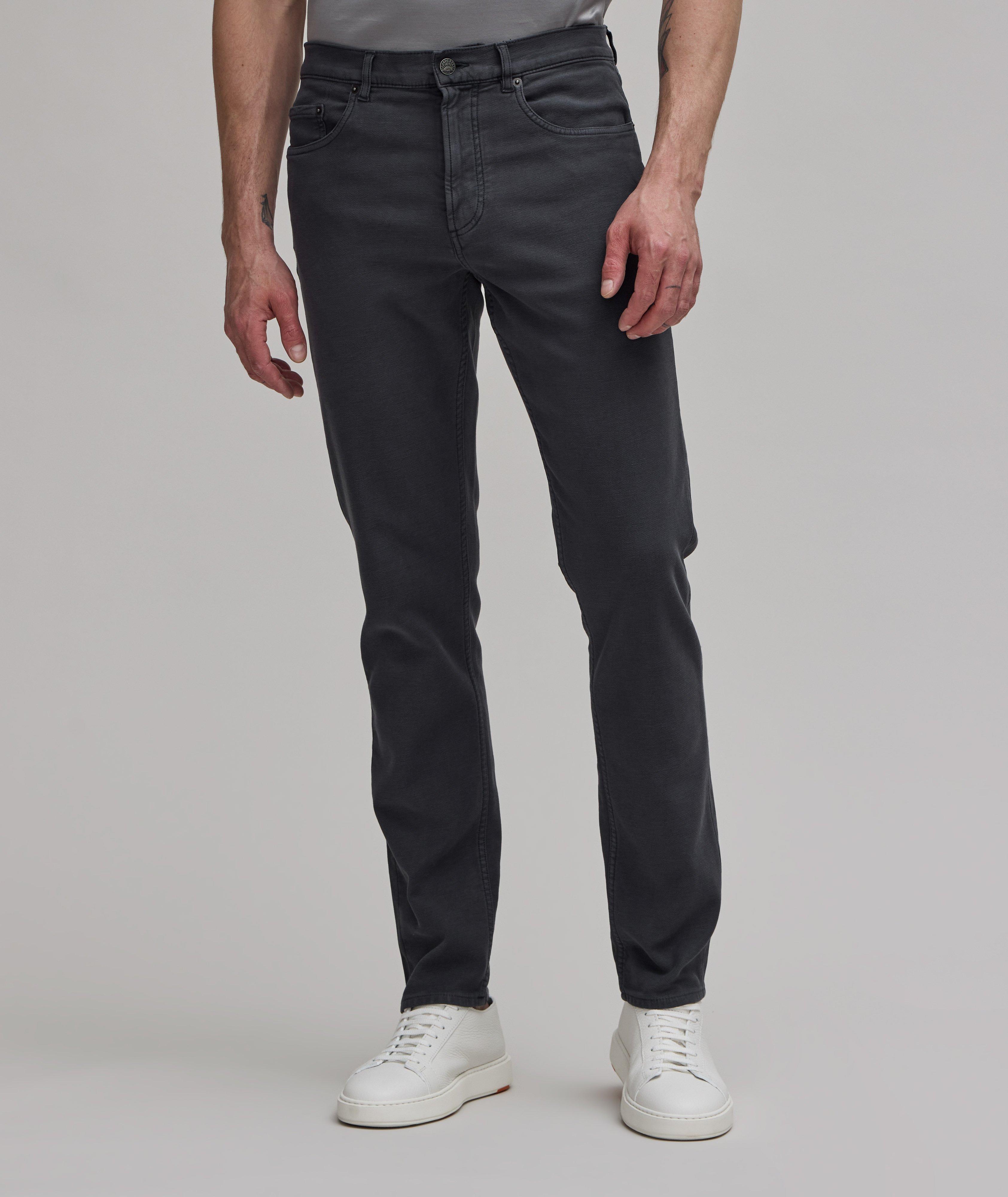 Stretch-Terry Cotton 5-Pocket Pants image 0
