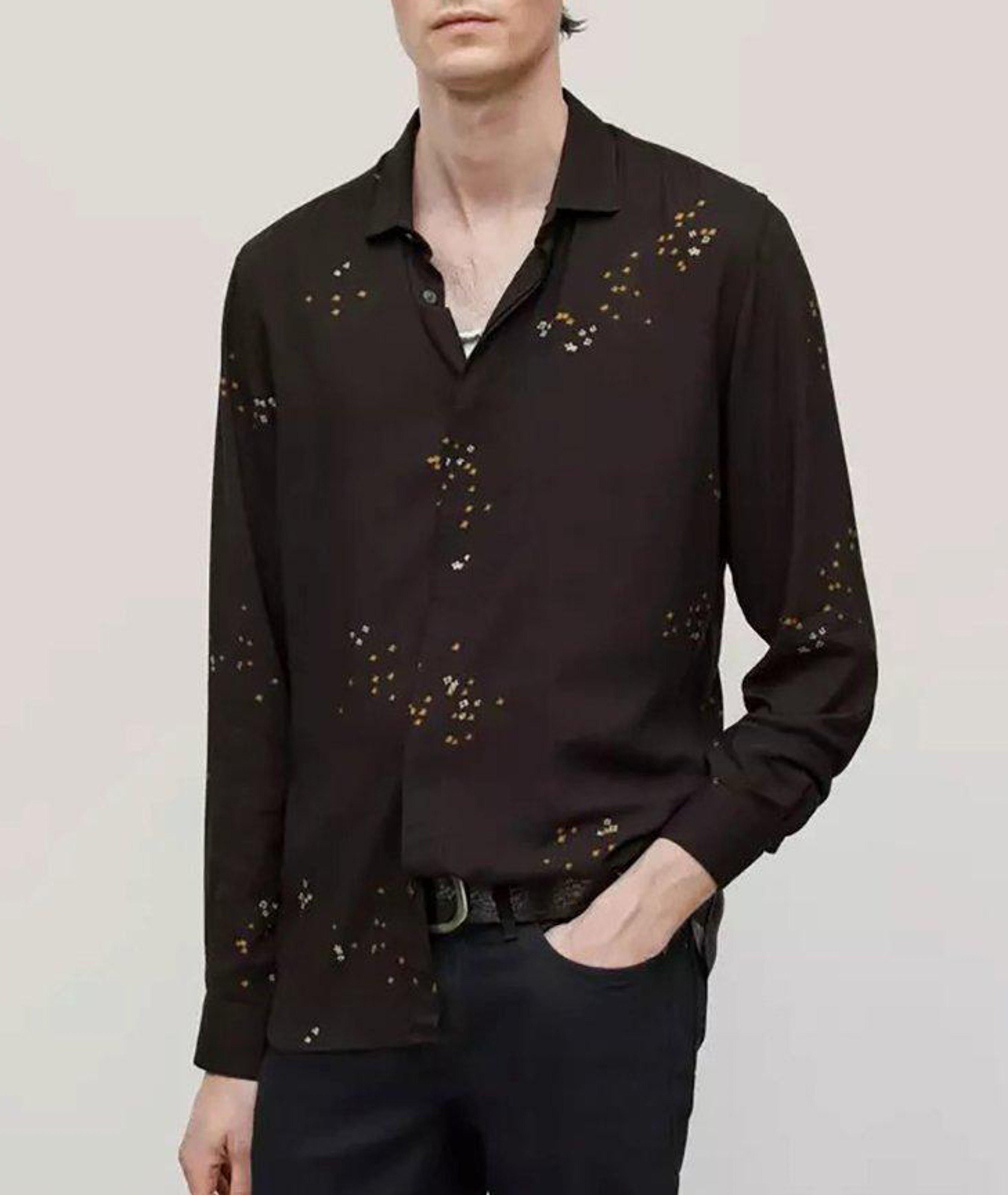 Rodney All-Over Floral Pattern Technical Fabric Sport Shirt