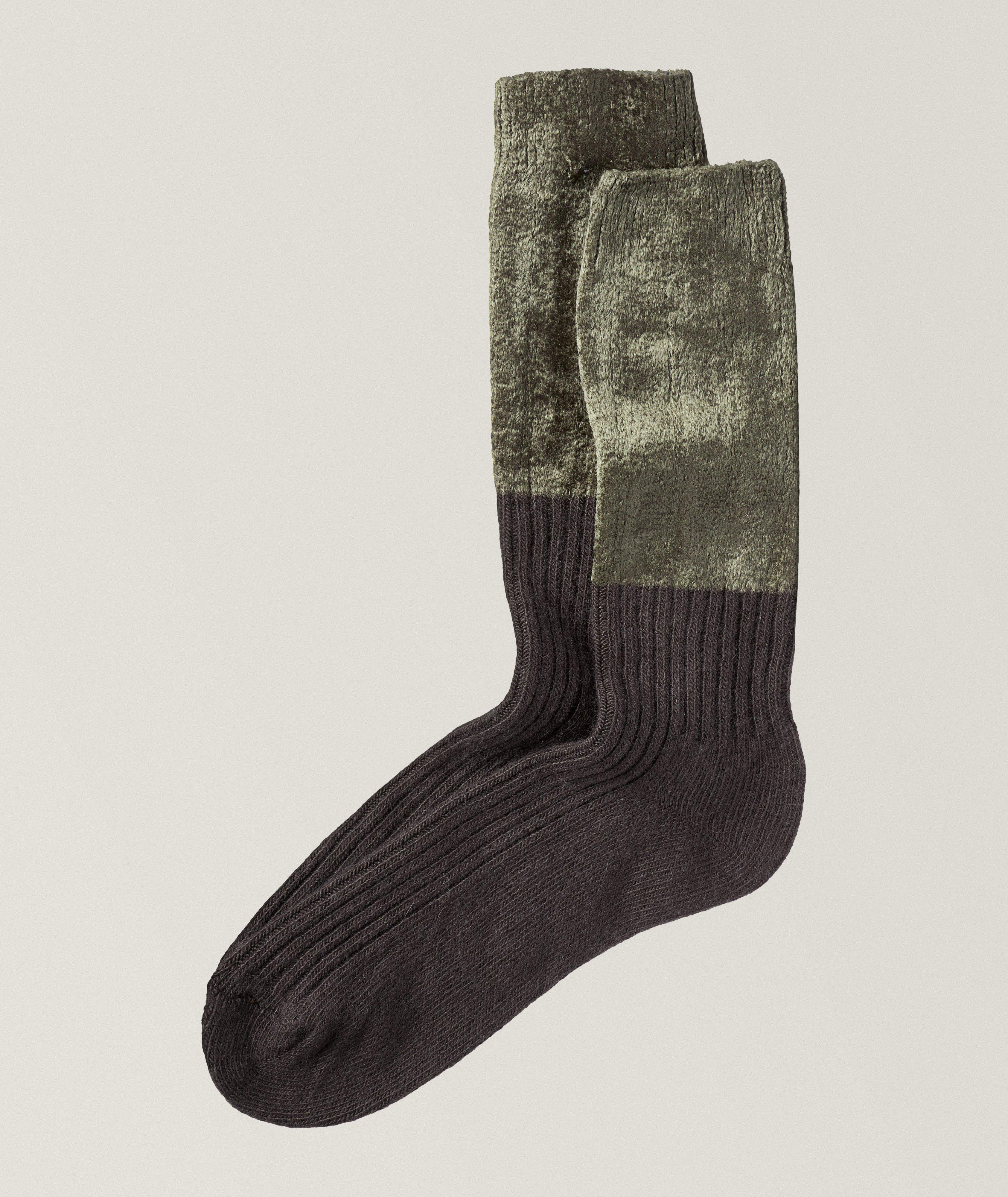 Jim Virgin Wool-Blend Two Tone Socks