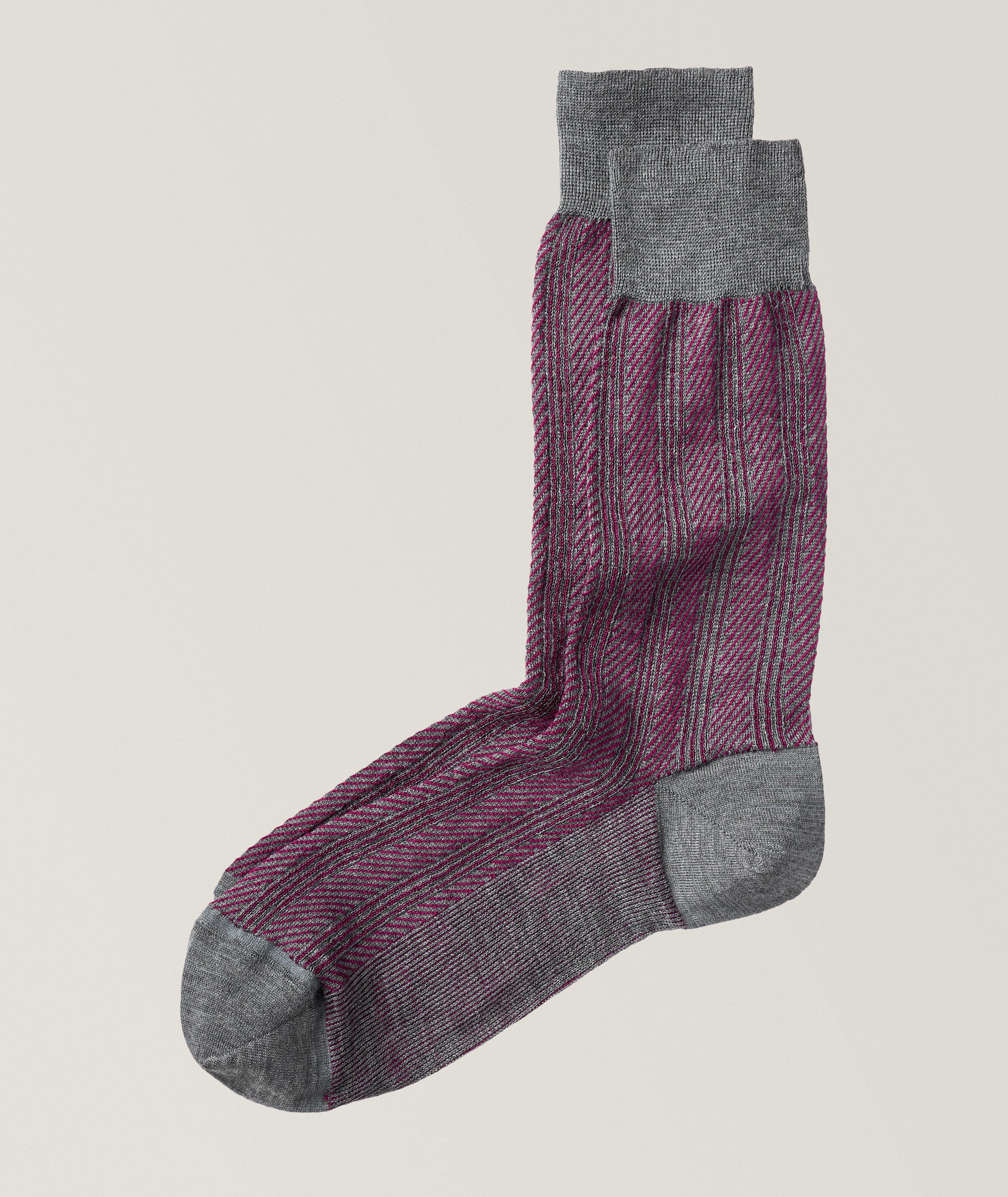 Romolo Geometric Virgin Wool Socks