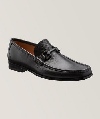 Ferragamo Florio Burnished Leather Loafers, Dress Shoes