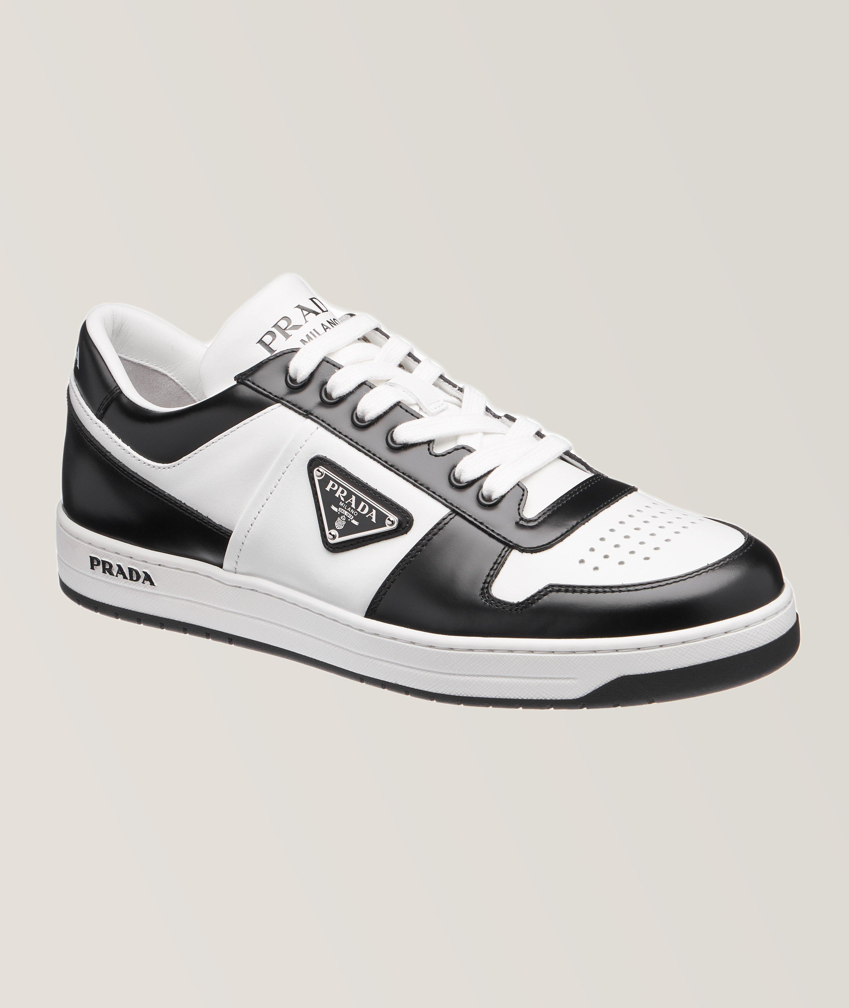 Prada Chaussure Sport En Cuir En Blanc , Taille Homme 7.5