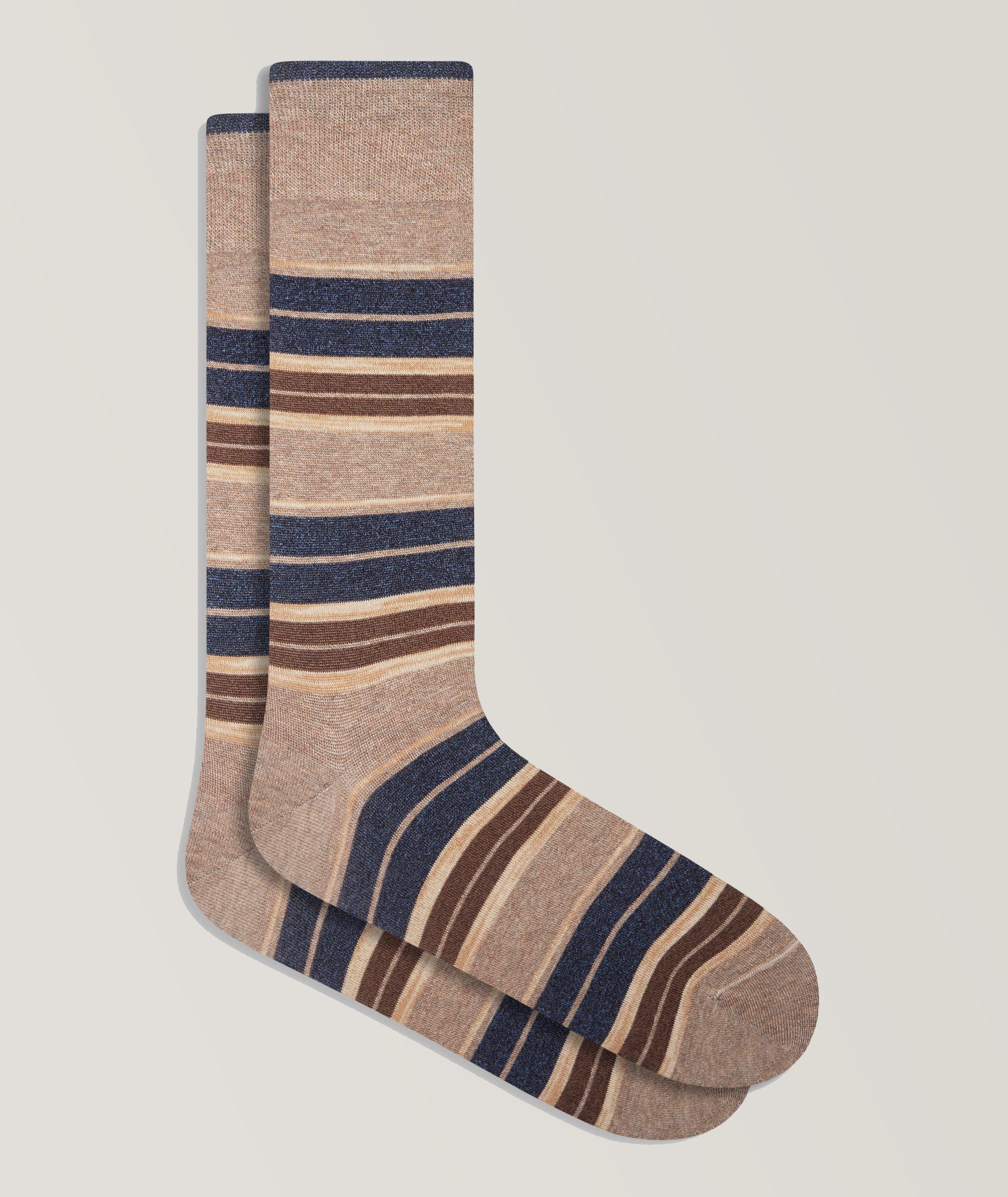 Striped Stretch-Cotton Socks