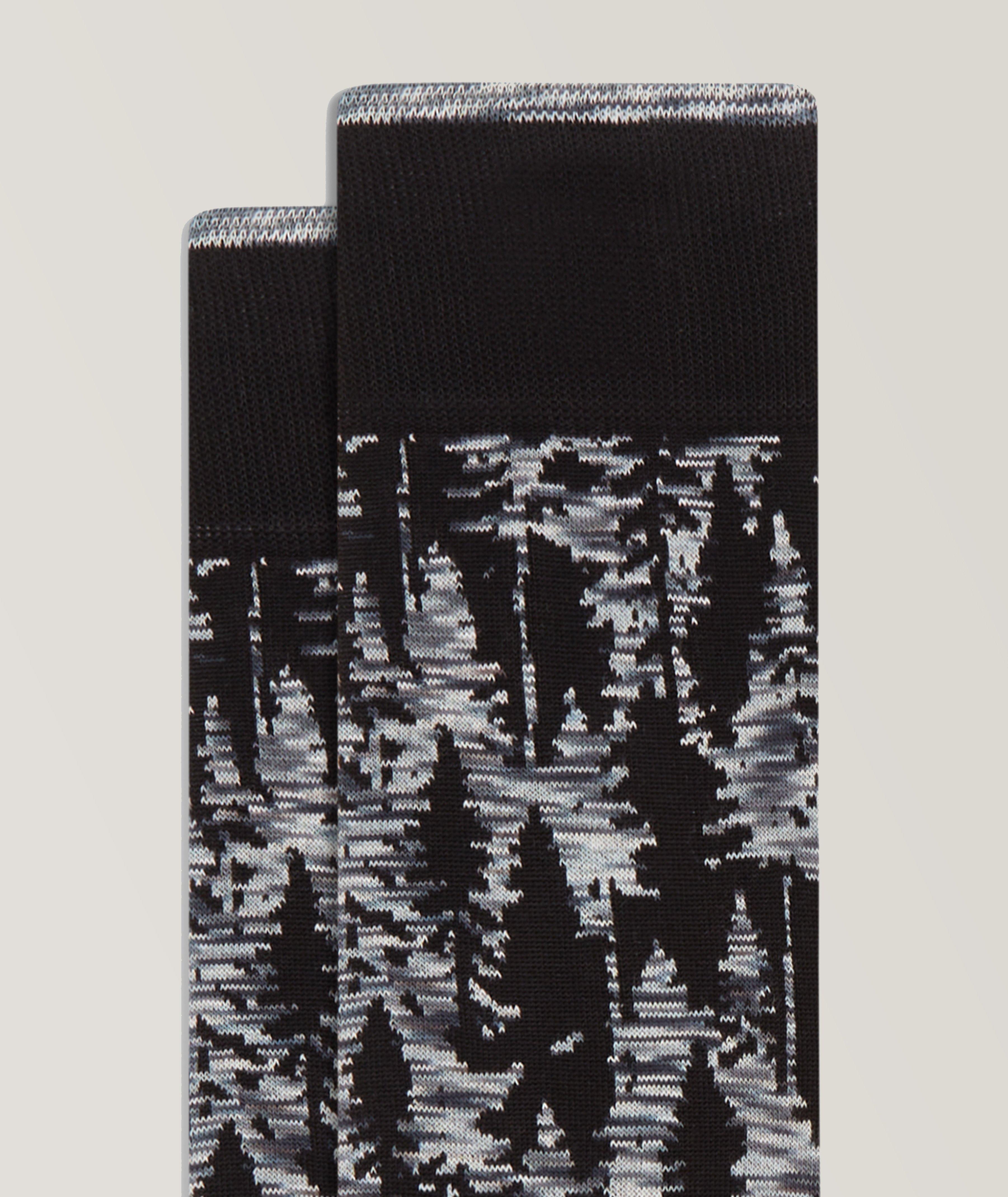 Forest Print Stretch-Cotton Socks  image 1