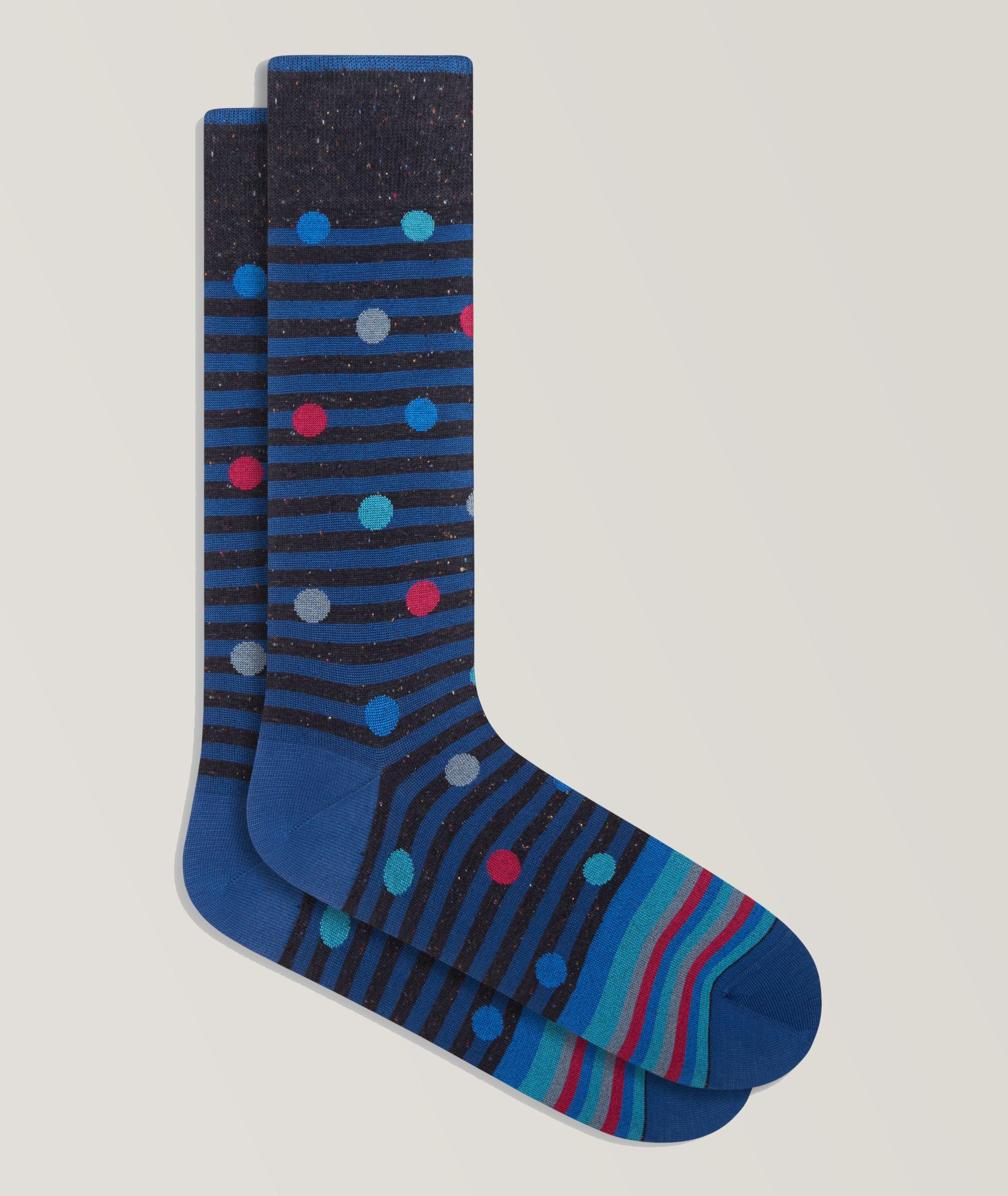 Polka Dot Striped Stretch-Cotton Socks image 0
