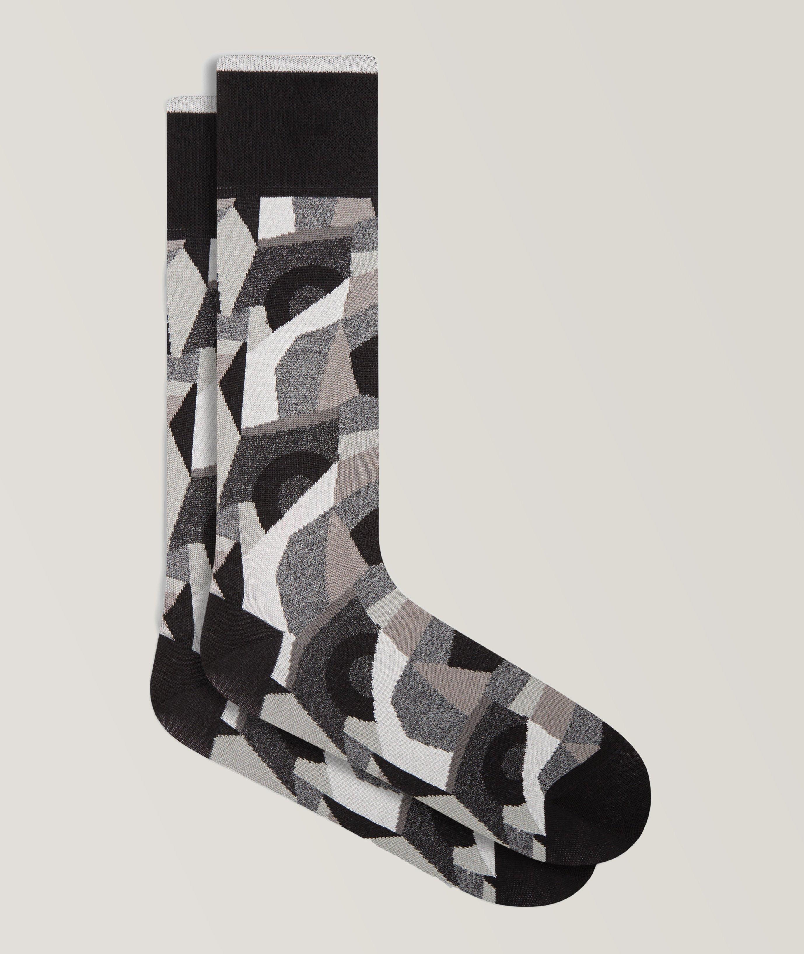 Bugatchi Abstract Print Stretch-Cotton Socks | Socks | Final Cut