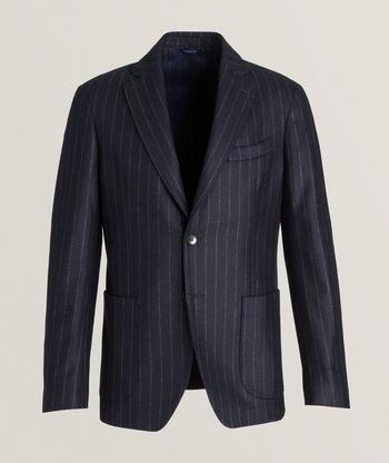 Patrick Assaraf Herringbone Textured Stretch Wool Sport Jacket