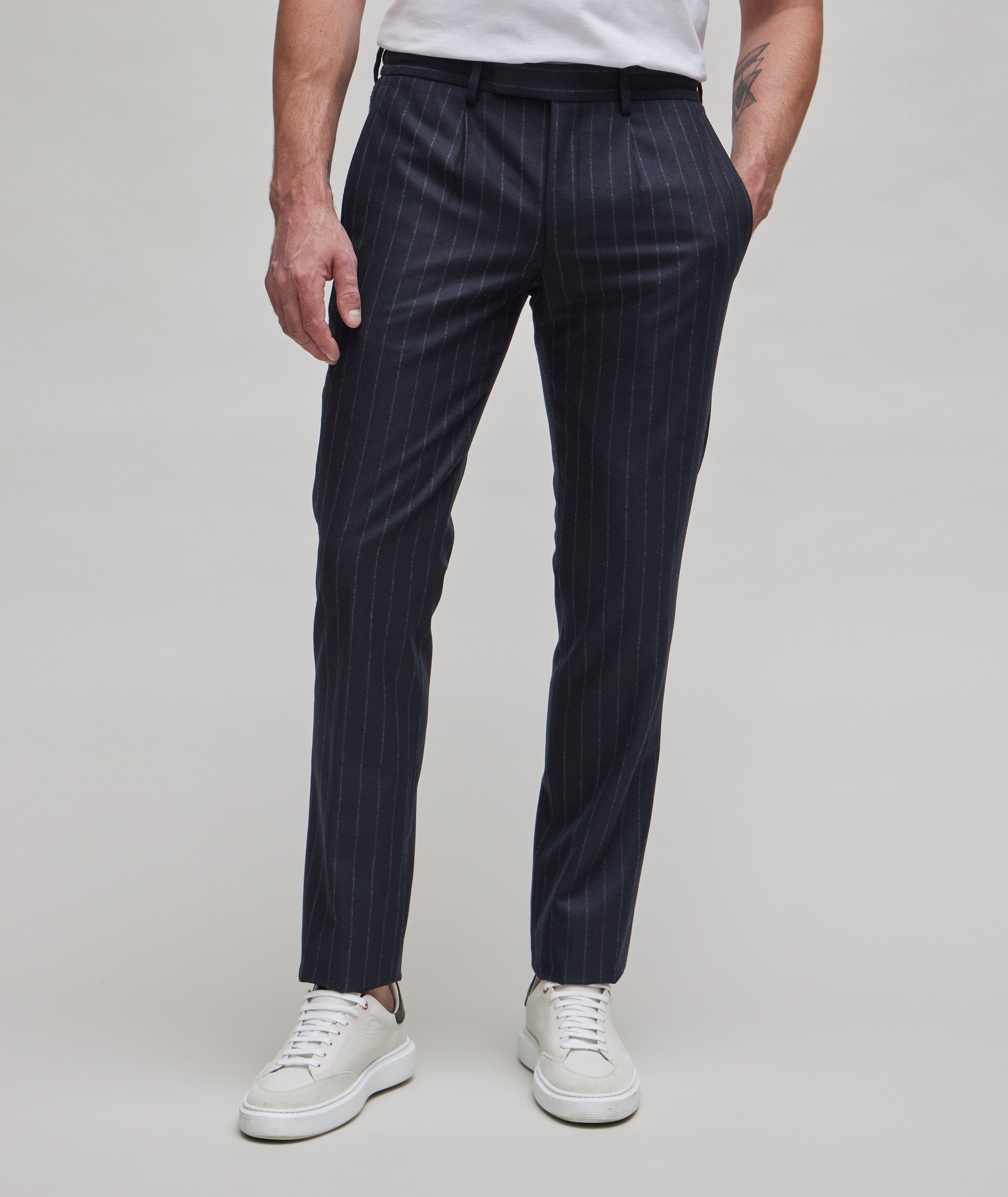 Pinstripe Drawstring Wool Pants image 2